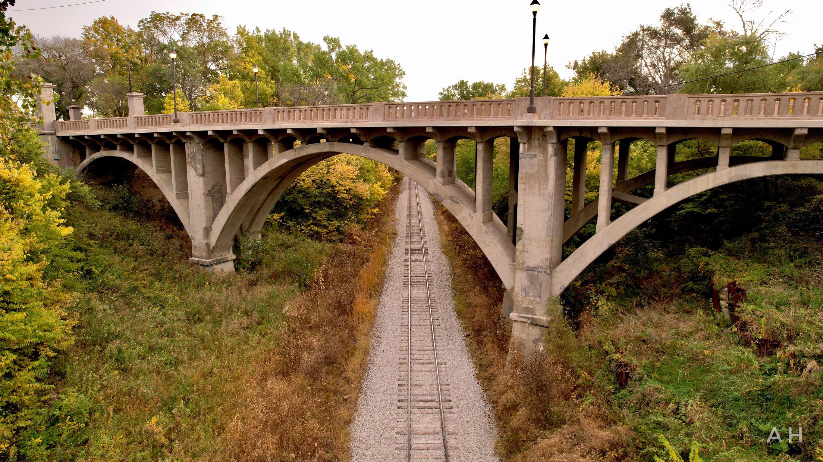 Adair Viaduct, Adair Iowa, USA. Built in 1923, it is one of less than