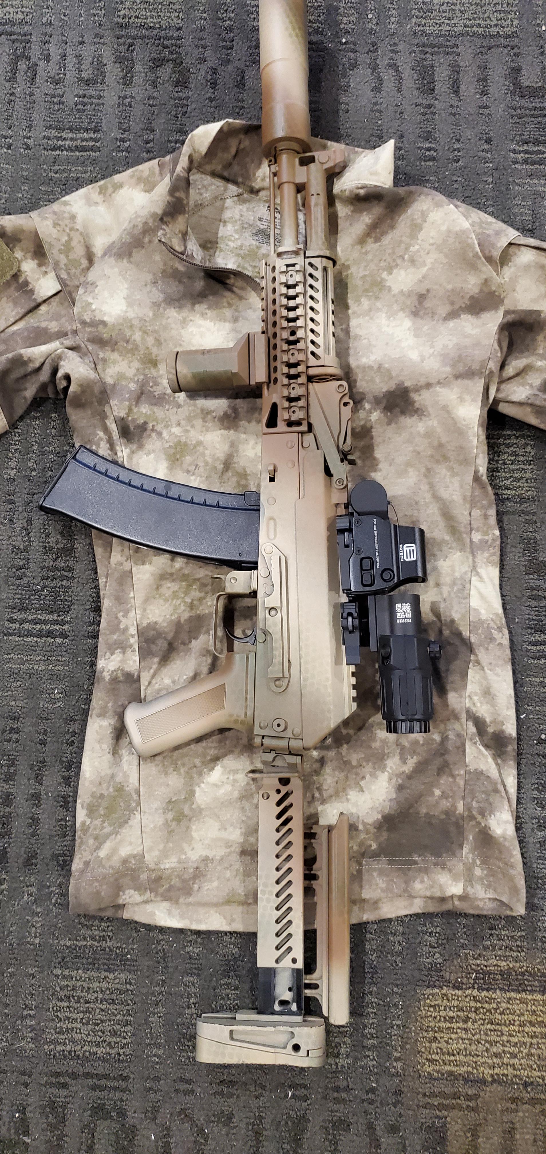 Painted my AK to match my favorite camo pattern. r/airsoft