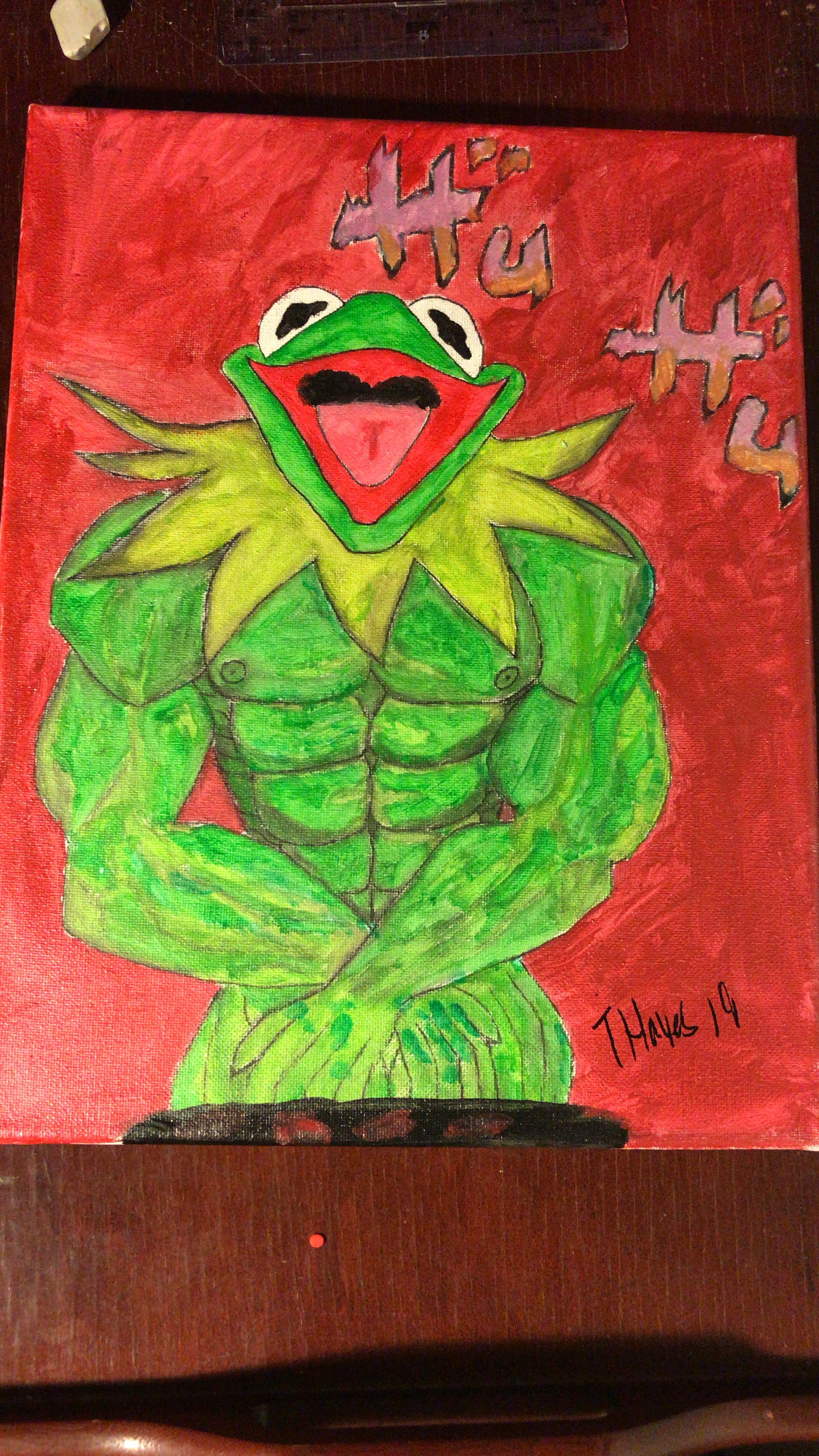 Muscular Kermit the Frog r/drawing
