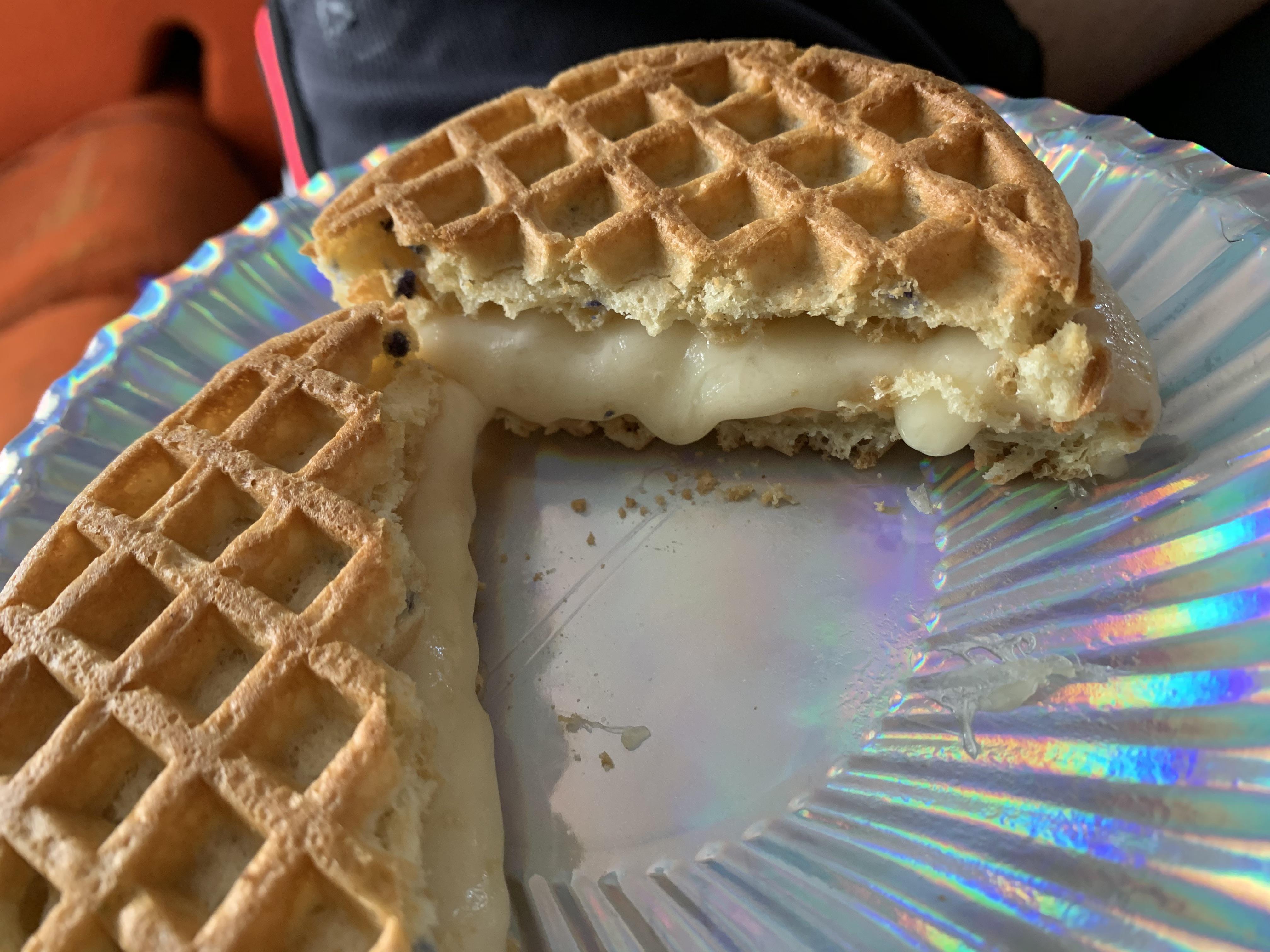 “Grilled cheese” but with blueberry eggos and 4 slices of deli counter