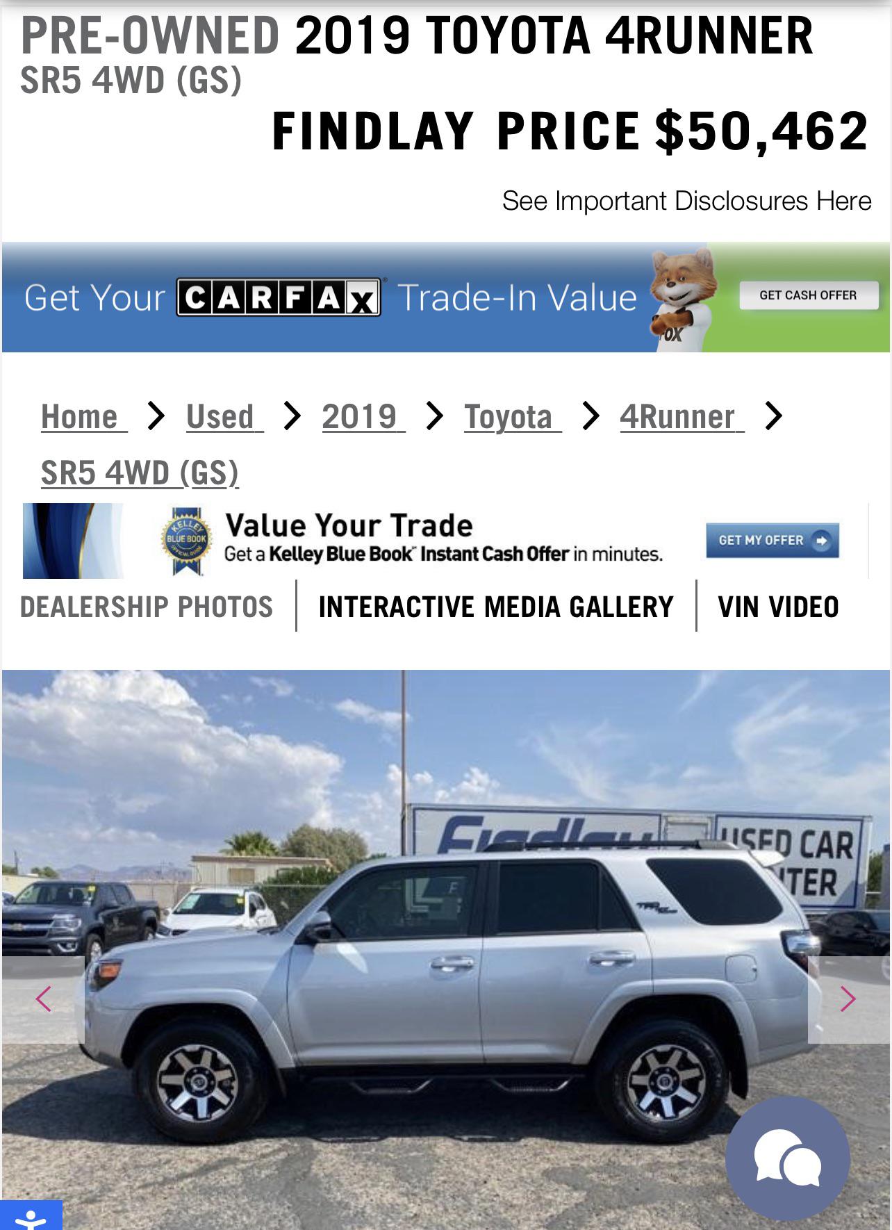 Local used car dealership is out of their minds (50k, ‘19 SR5) r/4Runner