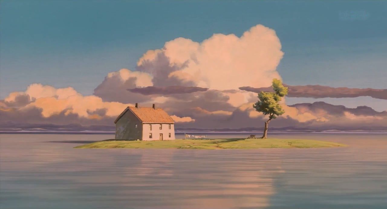 I think the train scene from the movie, Spirited Away gives off a lot