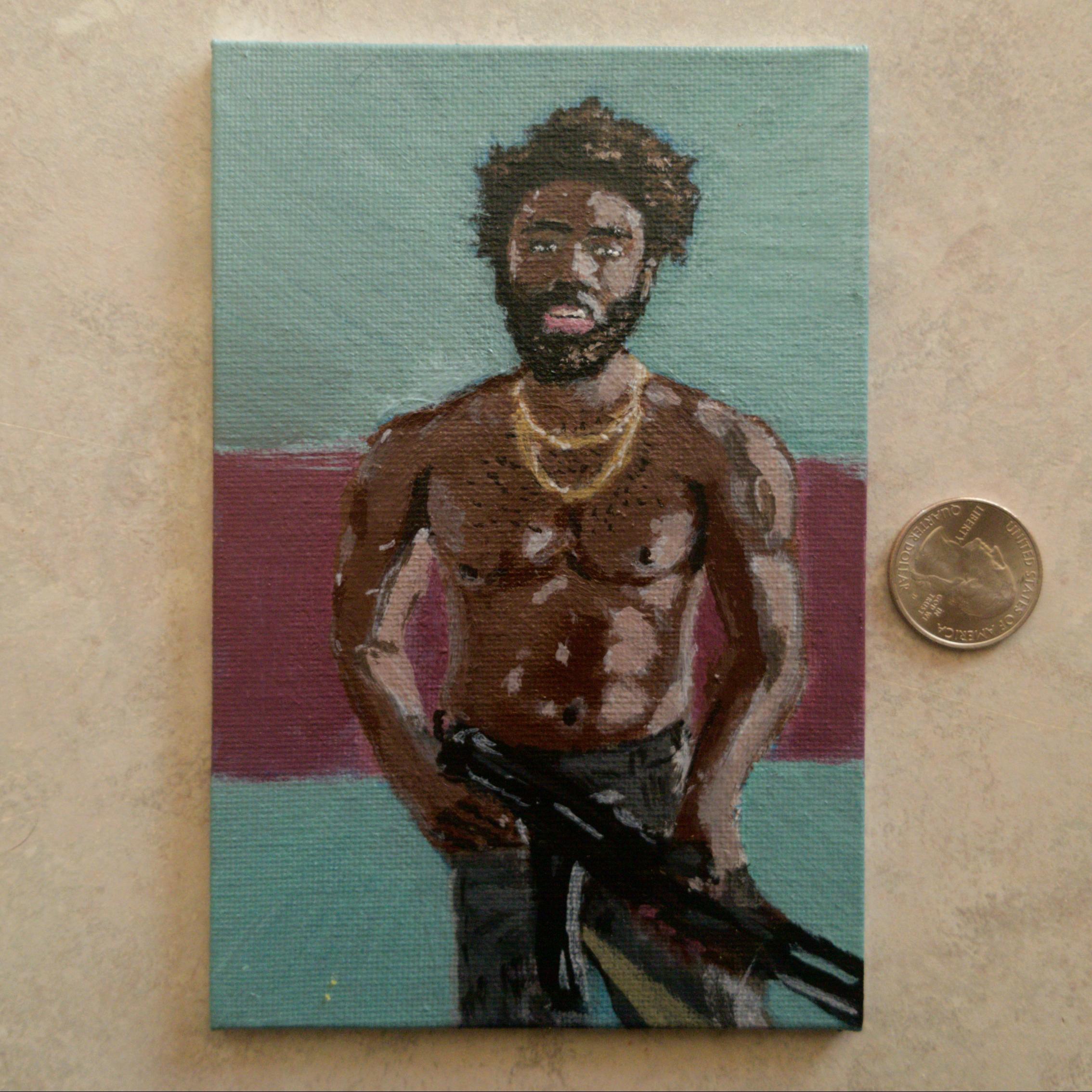 This is America, 4" x 6", acrylic on canvas. Xpost from r/donaldglover