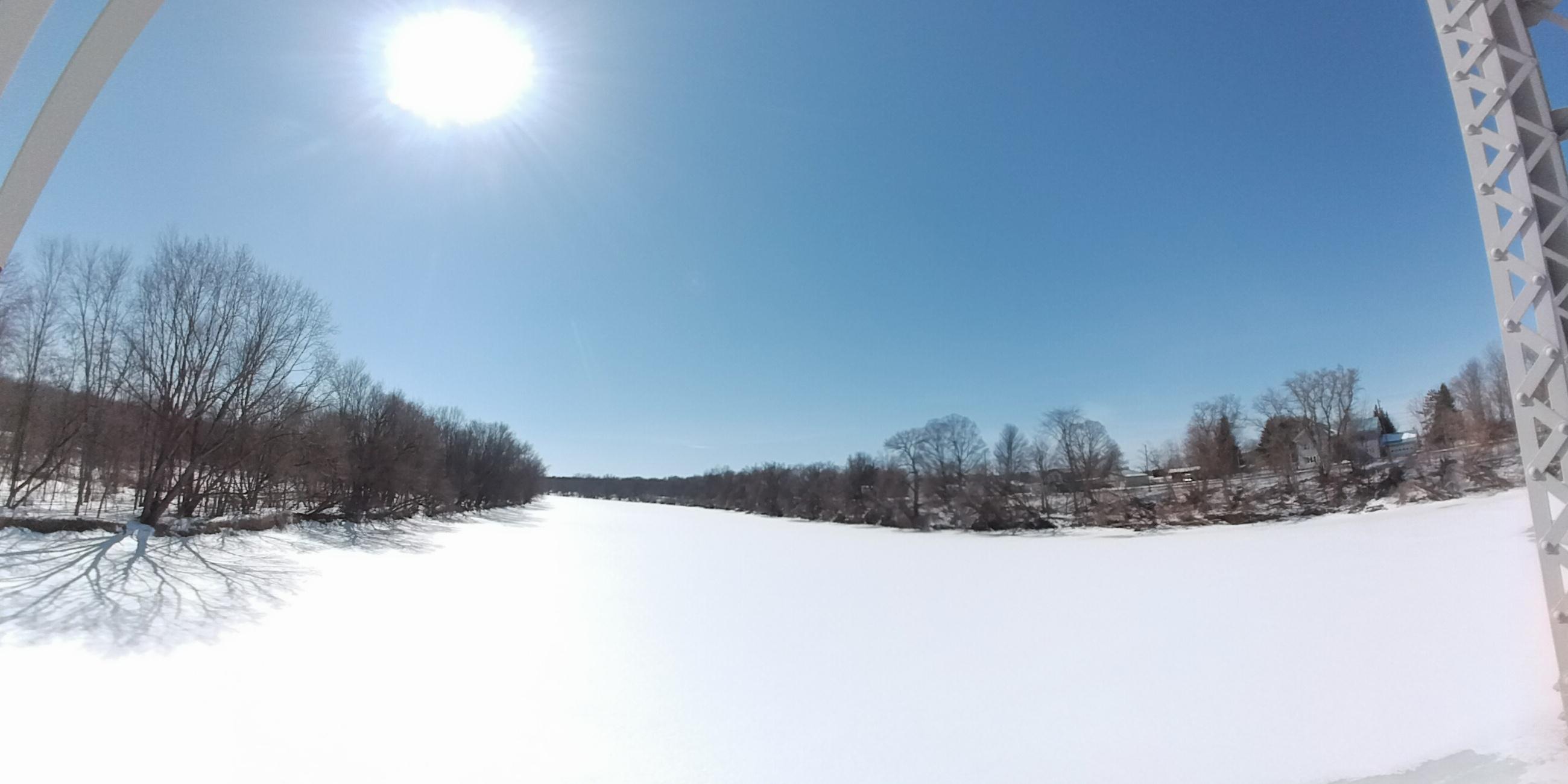 Great view from a bridge on this sunny day! r/vermont