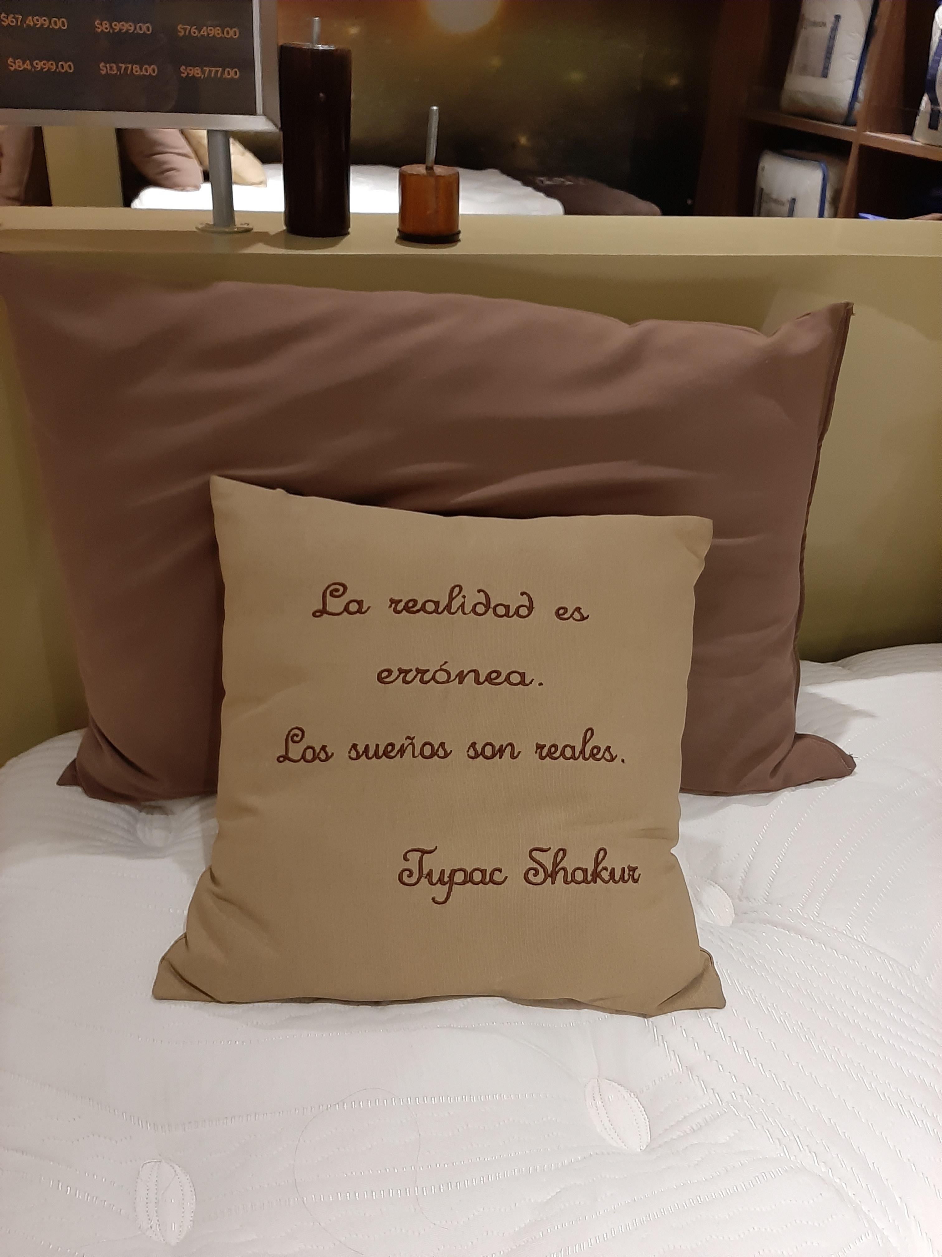 Department store sells mattresses decorated with embroidered dream