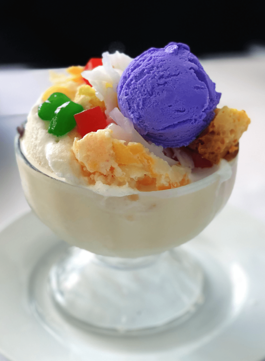 HaloHalo, a Filipino dessert with various kinds of ice cream, jelly