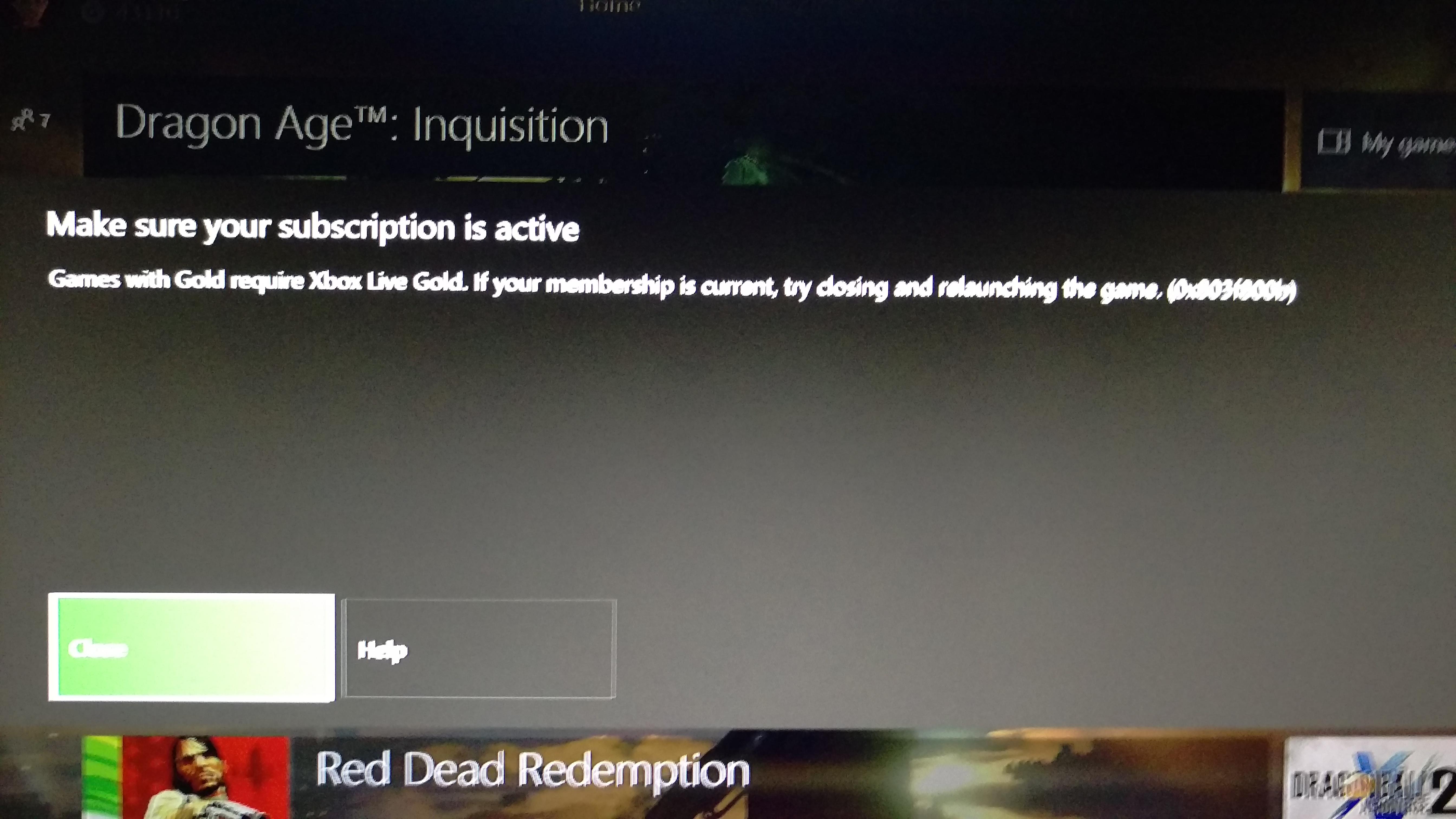 [Tech] Games with Gold not working with active Gold subscription and