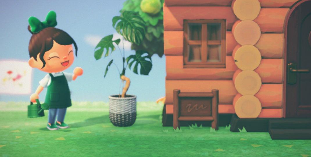 Watering plants next to Stella's house🌿 r/AnimalCrossing