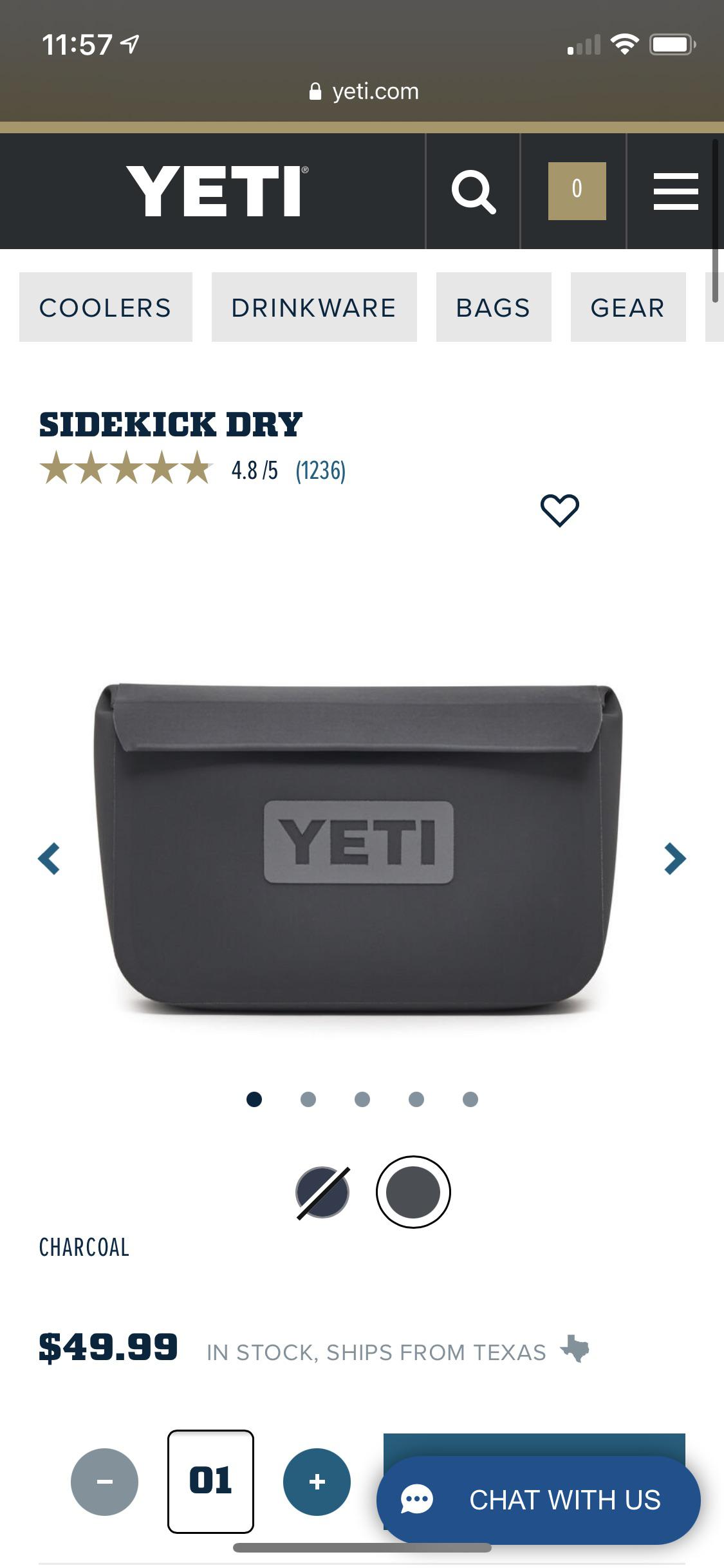 Charcoal Sidekick back in stock on r/YetiCoolers