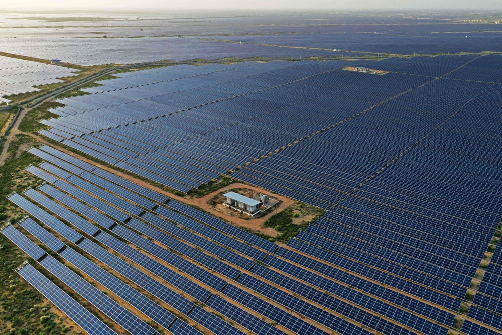 The worlds biggest solar park is located in India can can be seen from
