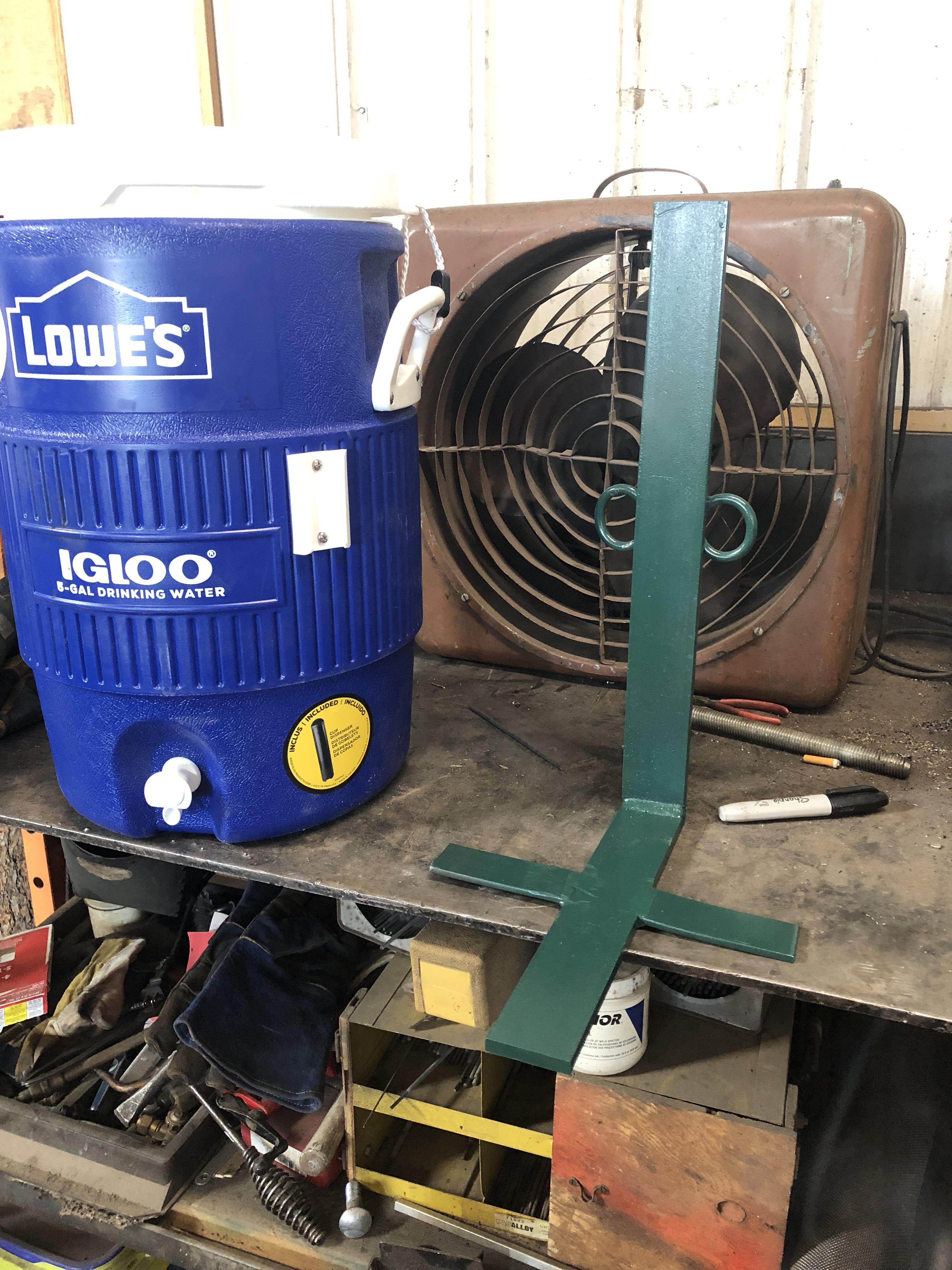 I made this water jug holder for the parks department to put on a