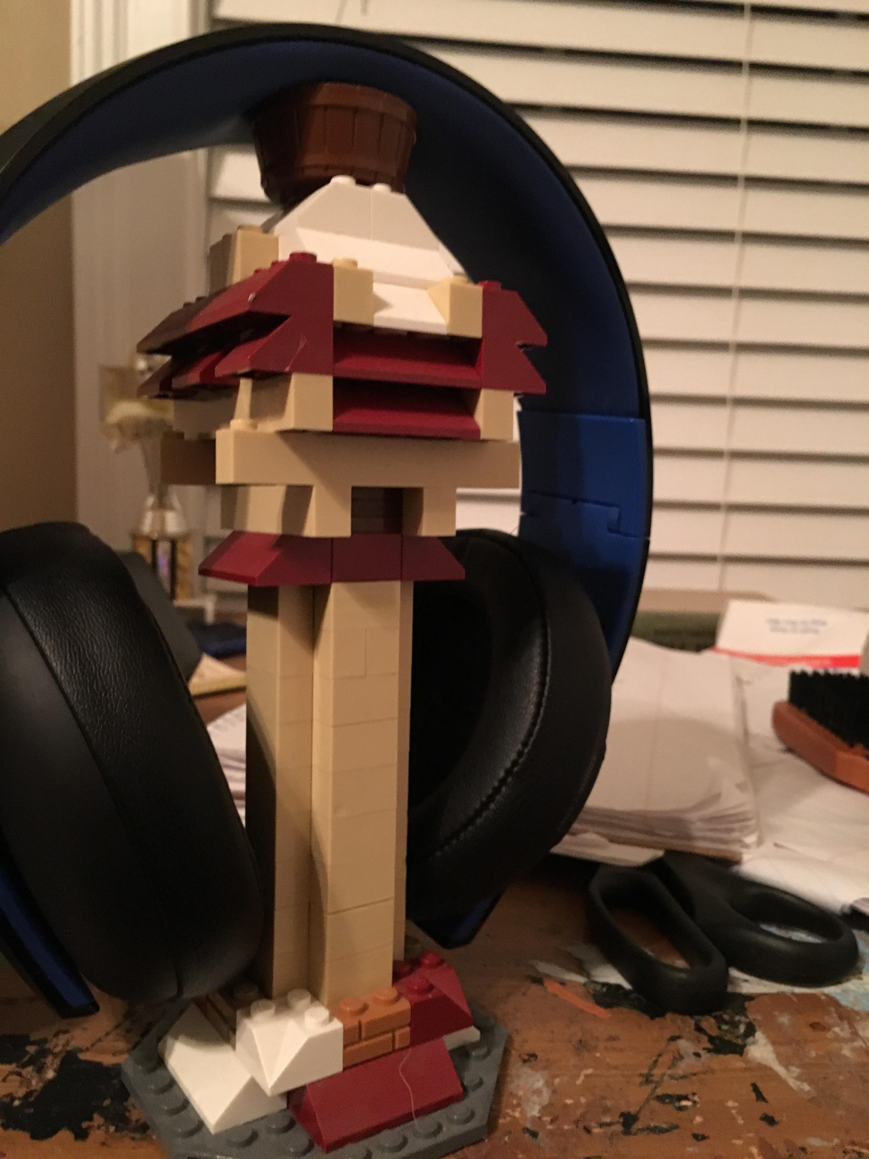 Looking for criticism on my makeshift LEGO headphone stand, and am a