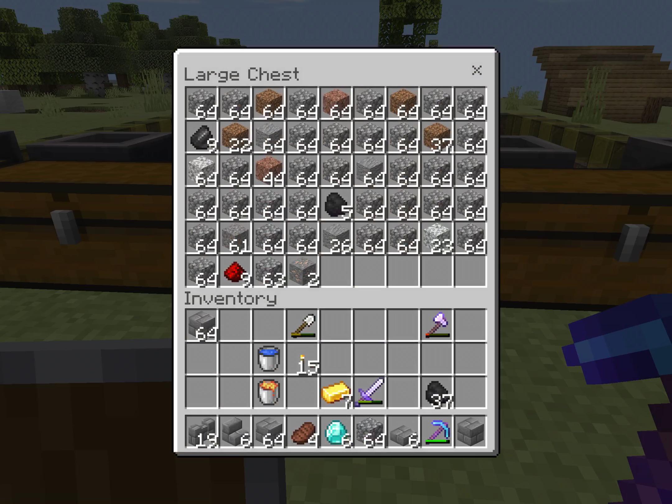What do I do with all this cobblestone? I got a dozen more large chest