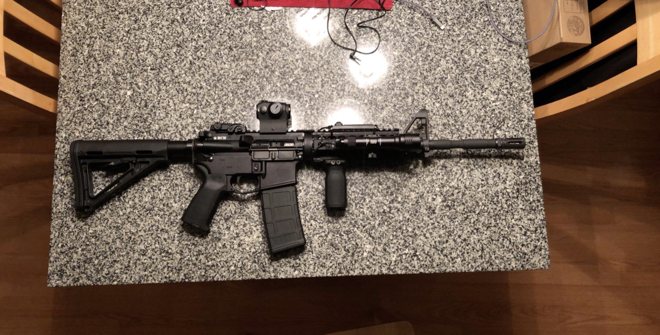 With the last few accessories added, my first AR build is officially