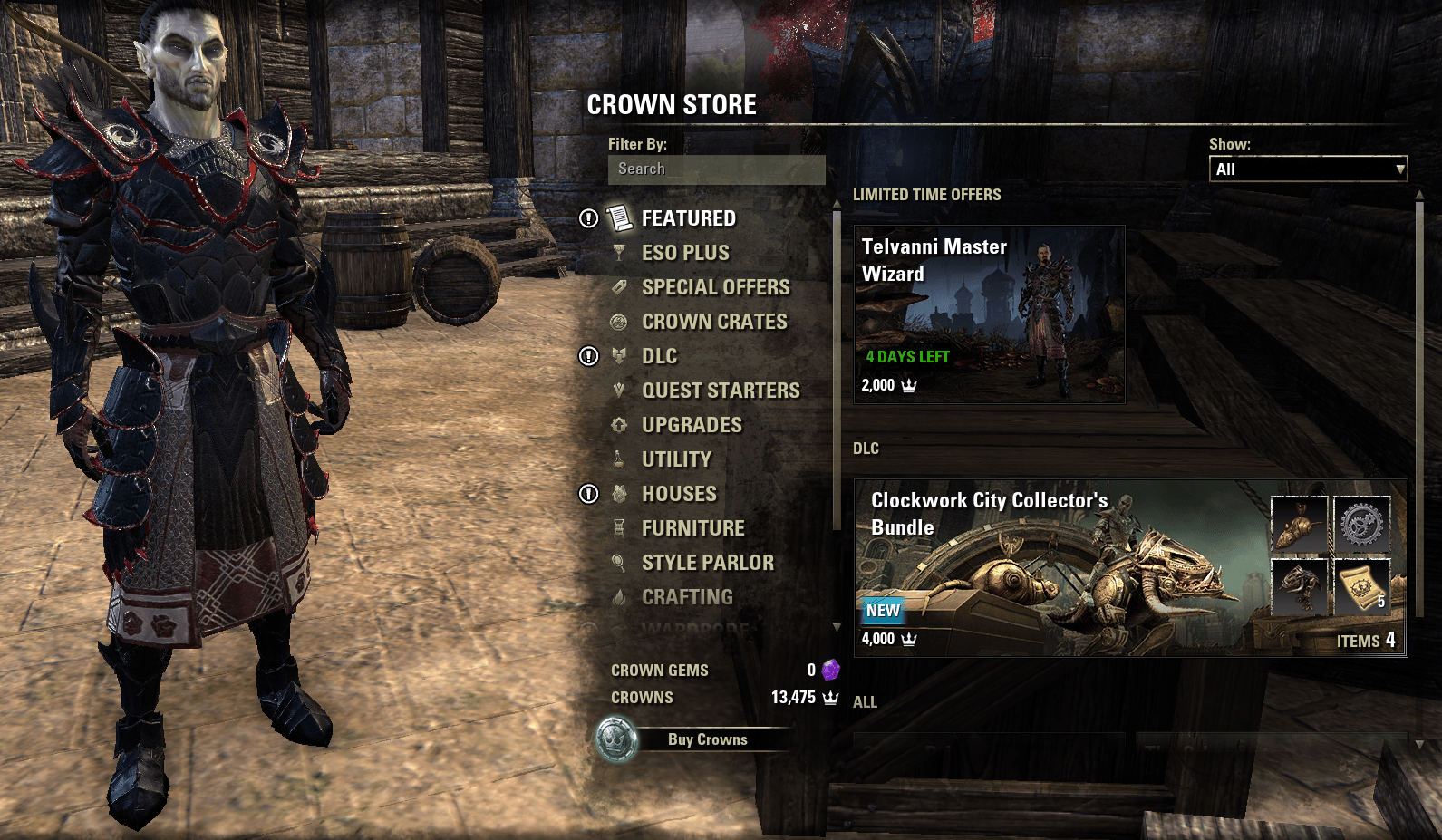 The Telvanni master armor costume cost too much! 2,000 crowns for this