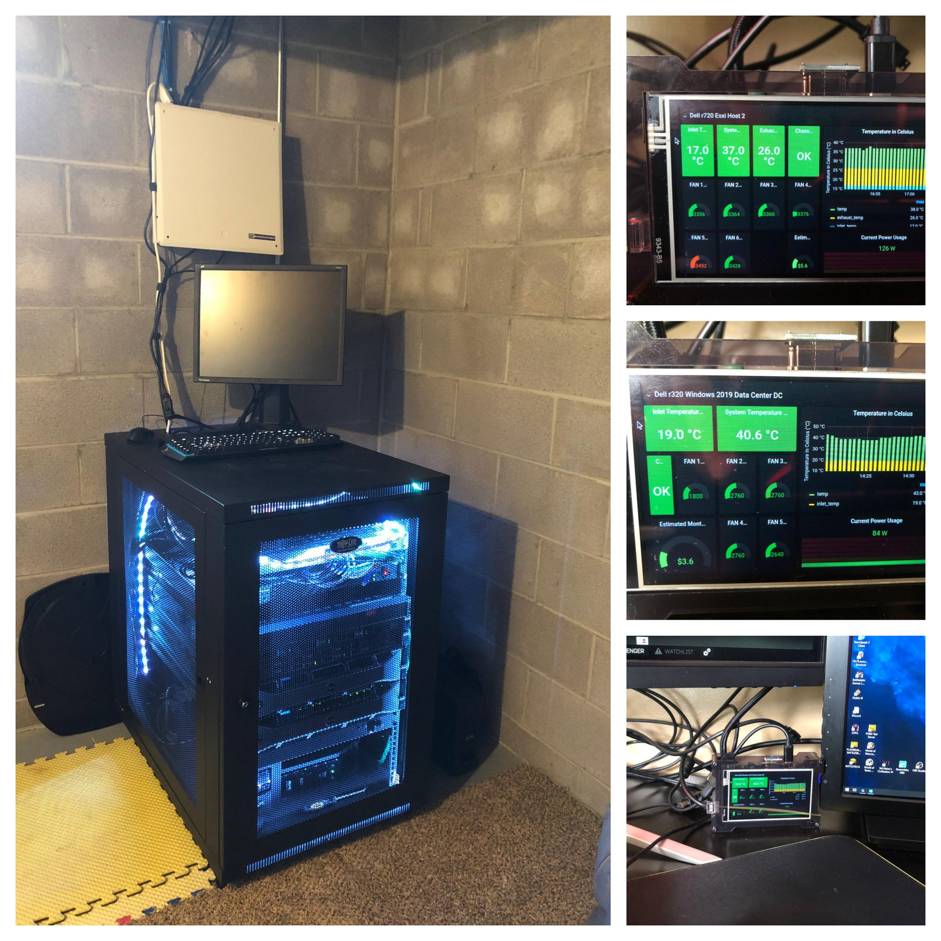 How to monitor your basement Homelab rack and not waste one of your