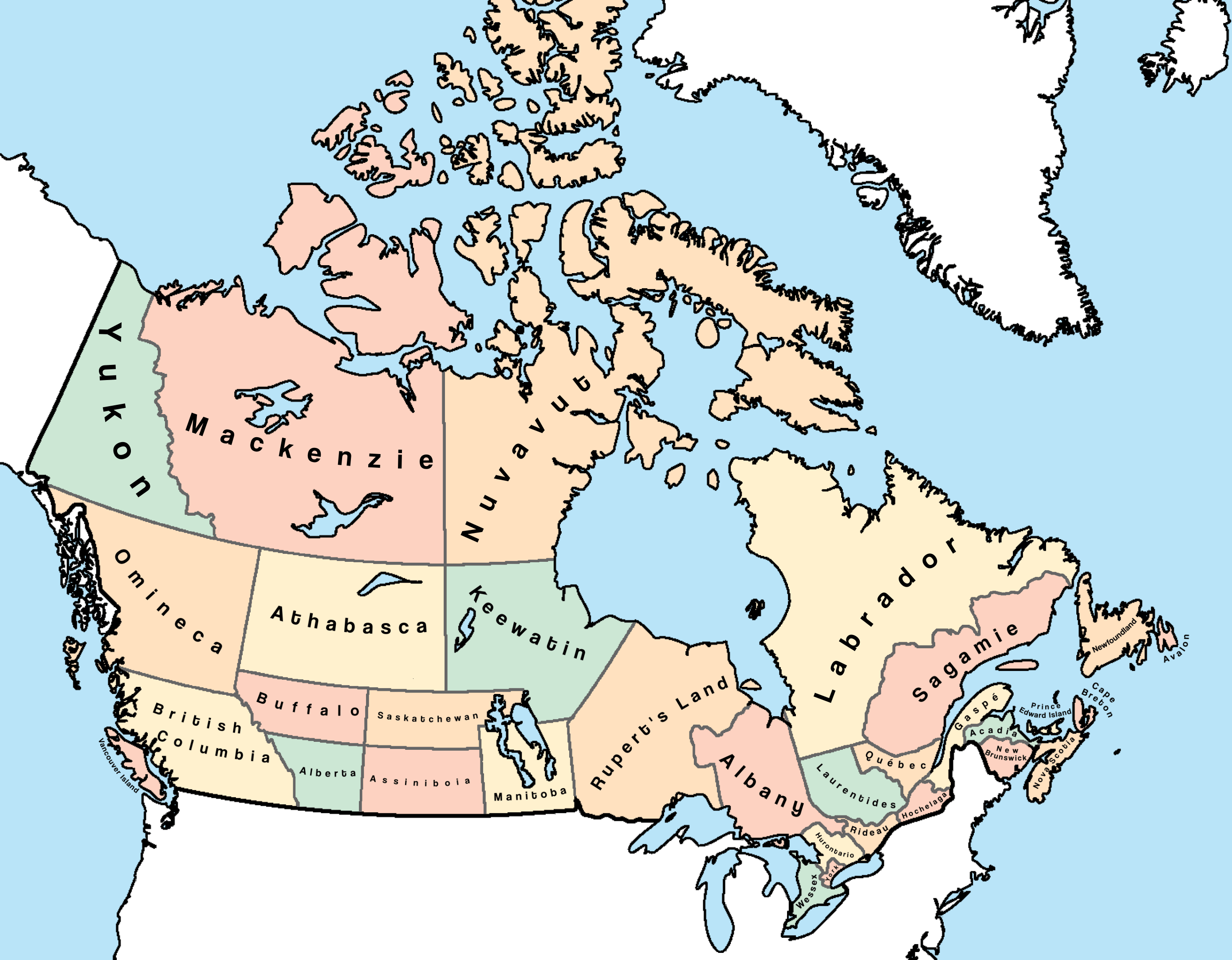 A Canada With Many Provinces r/imaginarymaps