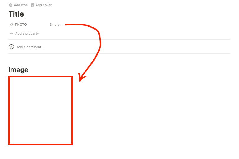 Property Image Displayed on the Page r/Notion