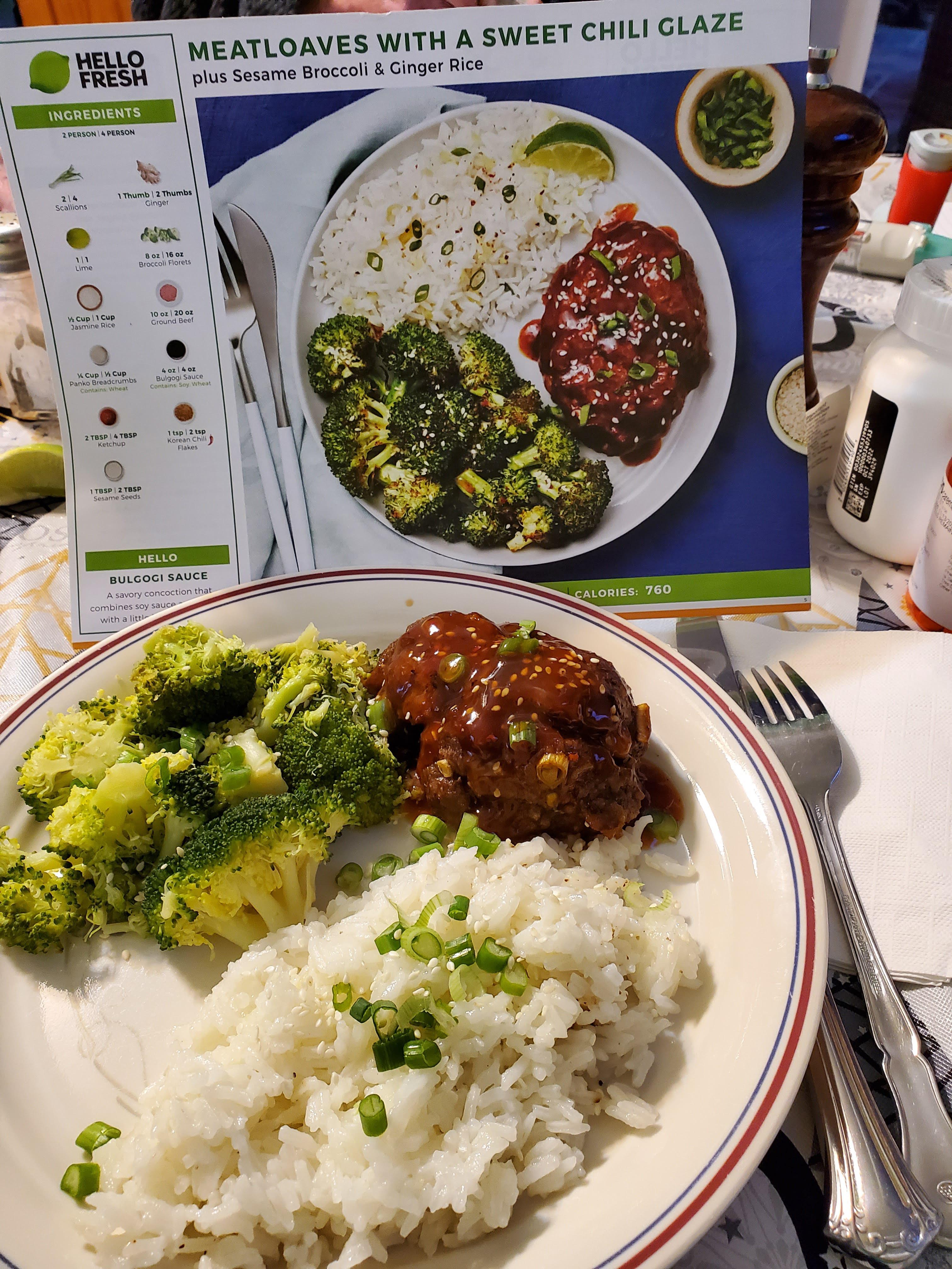 Meatloaf with sweet chili glaze r/hellofresh