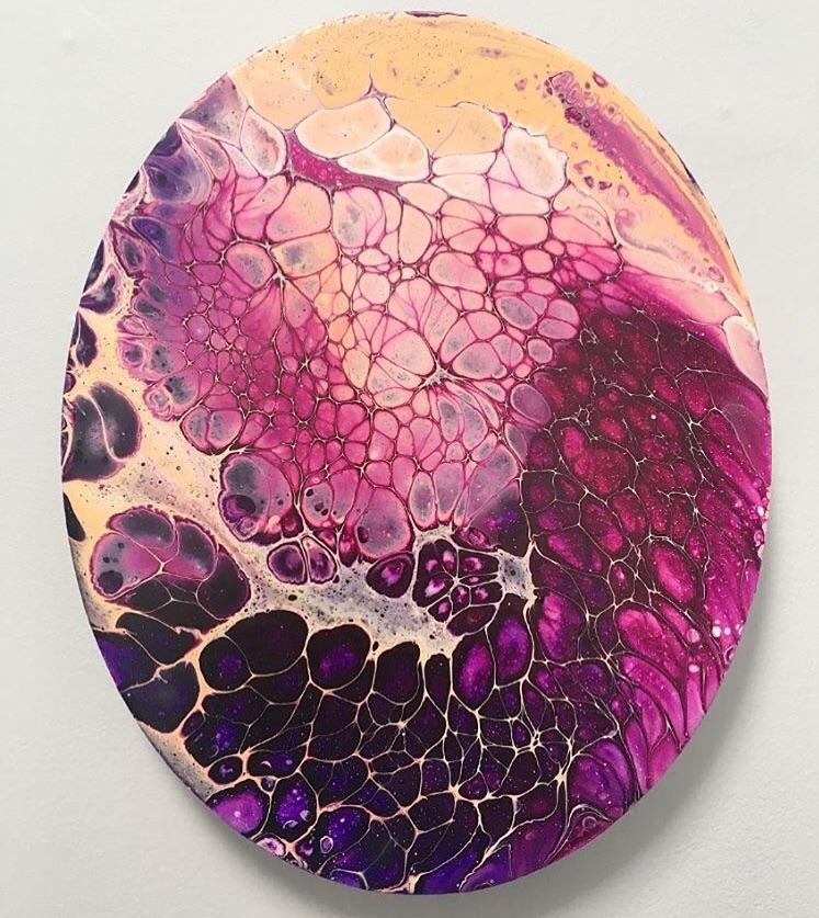 8” x 10” acrylic pour on stretched canvas, currently available in my Etsy shop! r/artstore