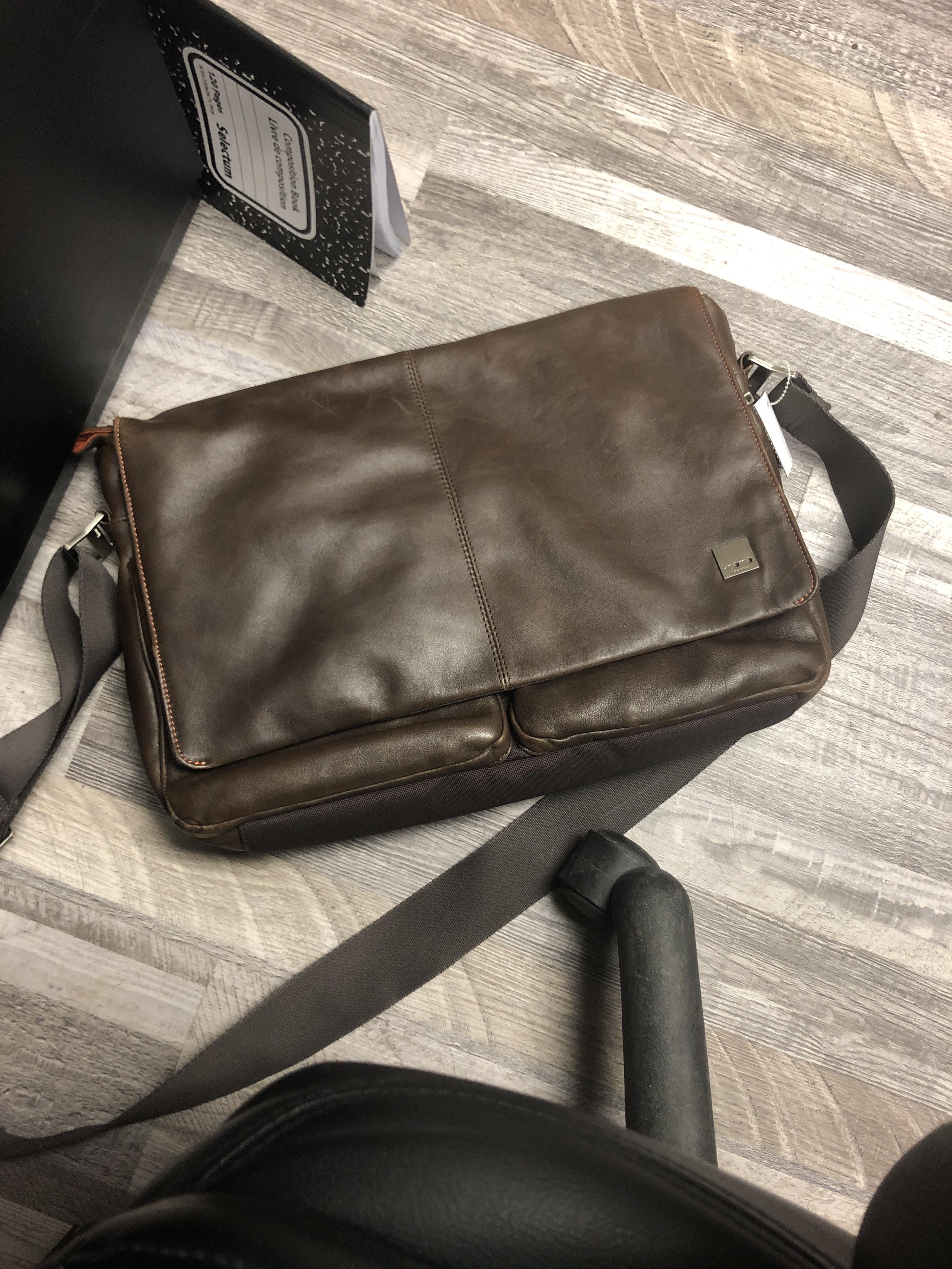 New work bag! thrifted a mint Knomo soft leather messenger bag. Retails