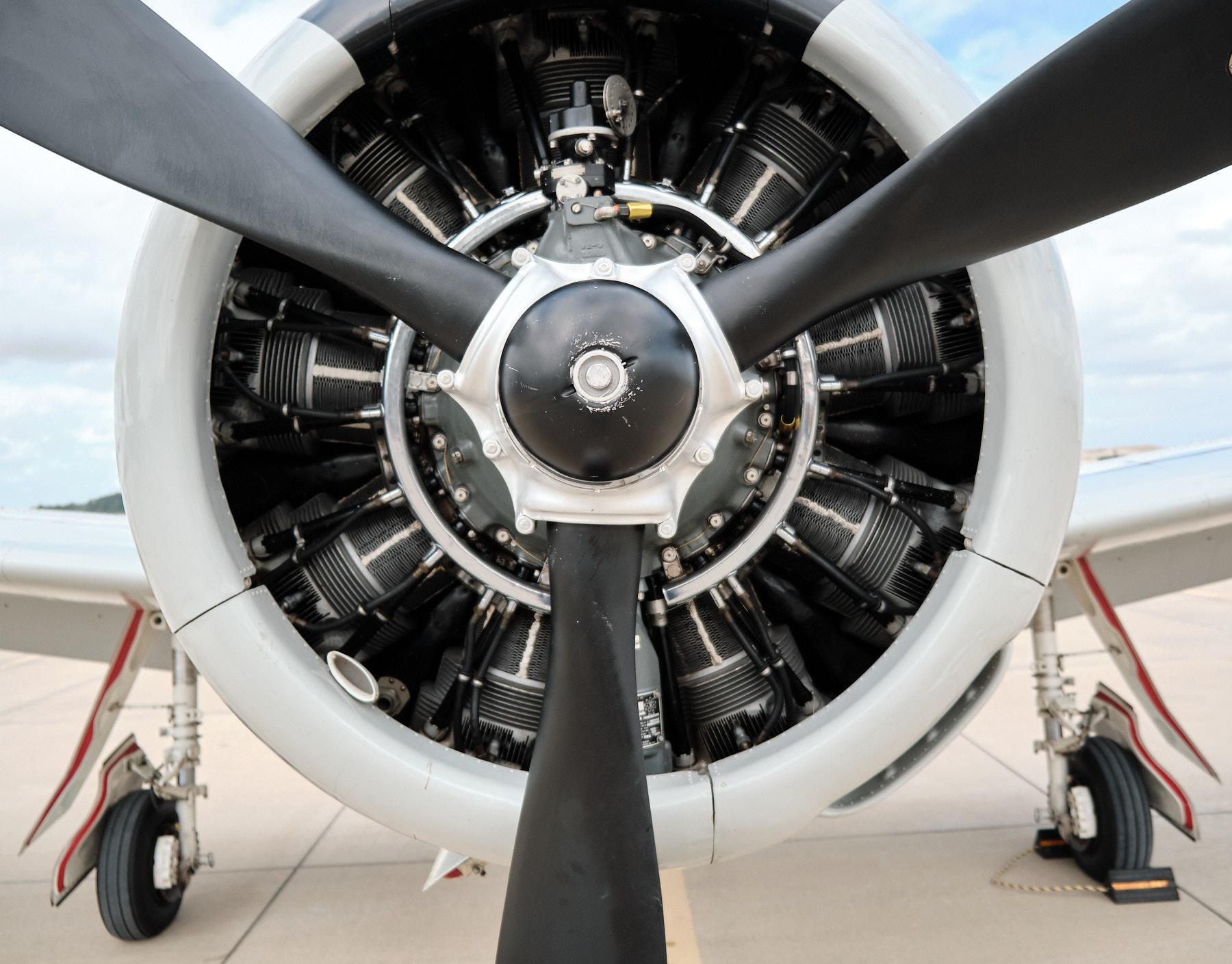 Engine on a T-28 Trojan plane used for training Navy and Air Force