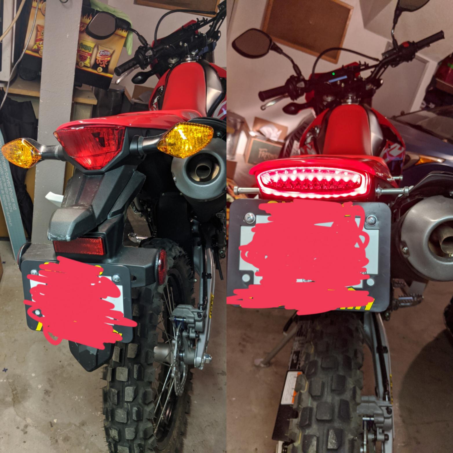 Honda crf250l fender eliminator. Looking pretty clean now. r/dirtbike