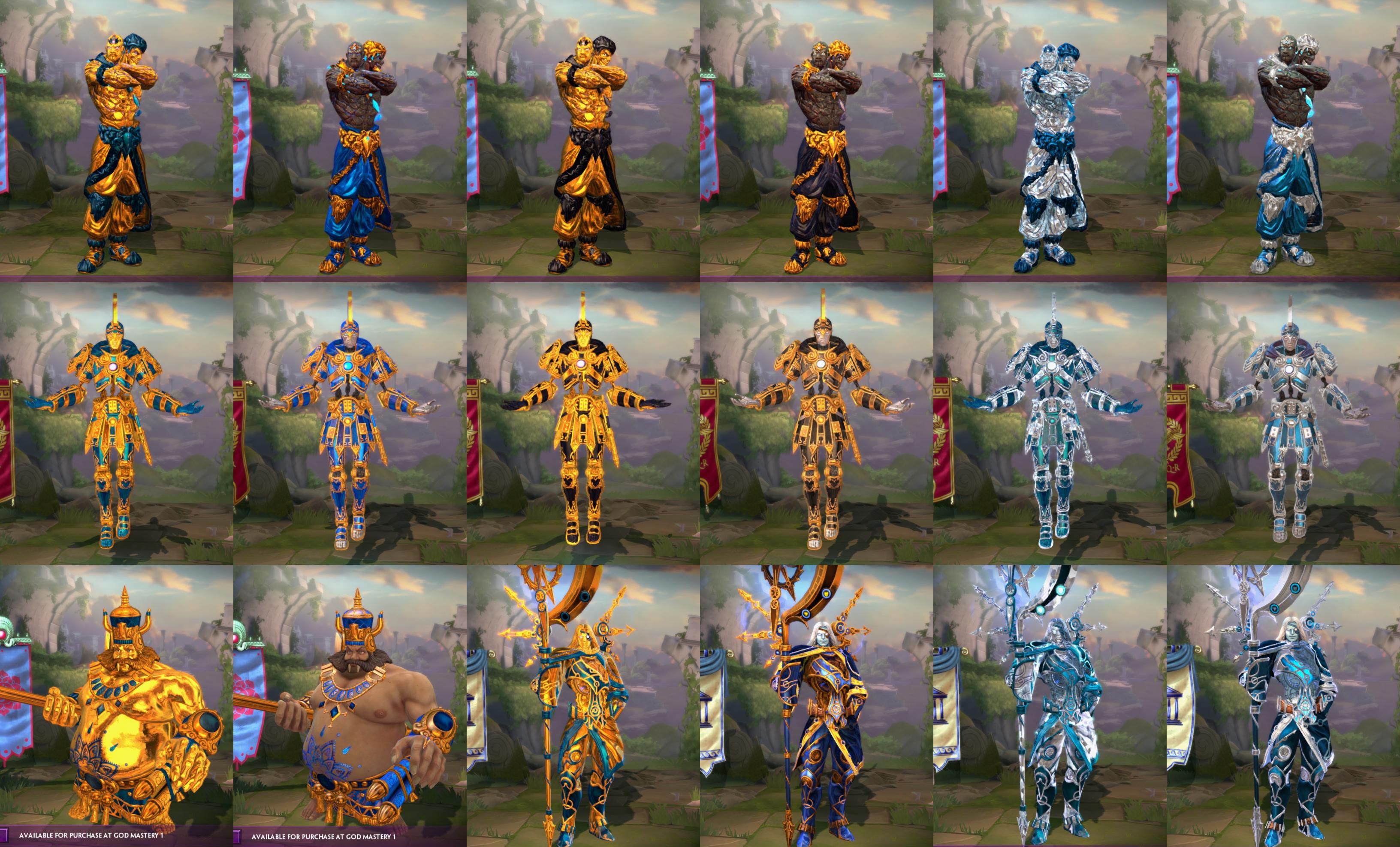 New mastery skins comparison r/Smite
