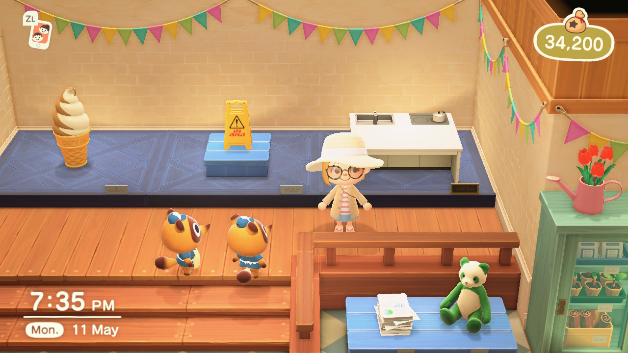 White kitchen island at my nooks! It's 170k. DM me if interested! r/NewHorizonsAC