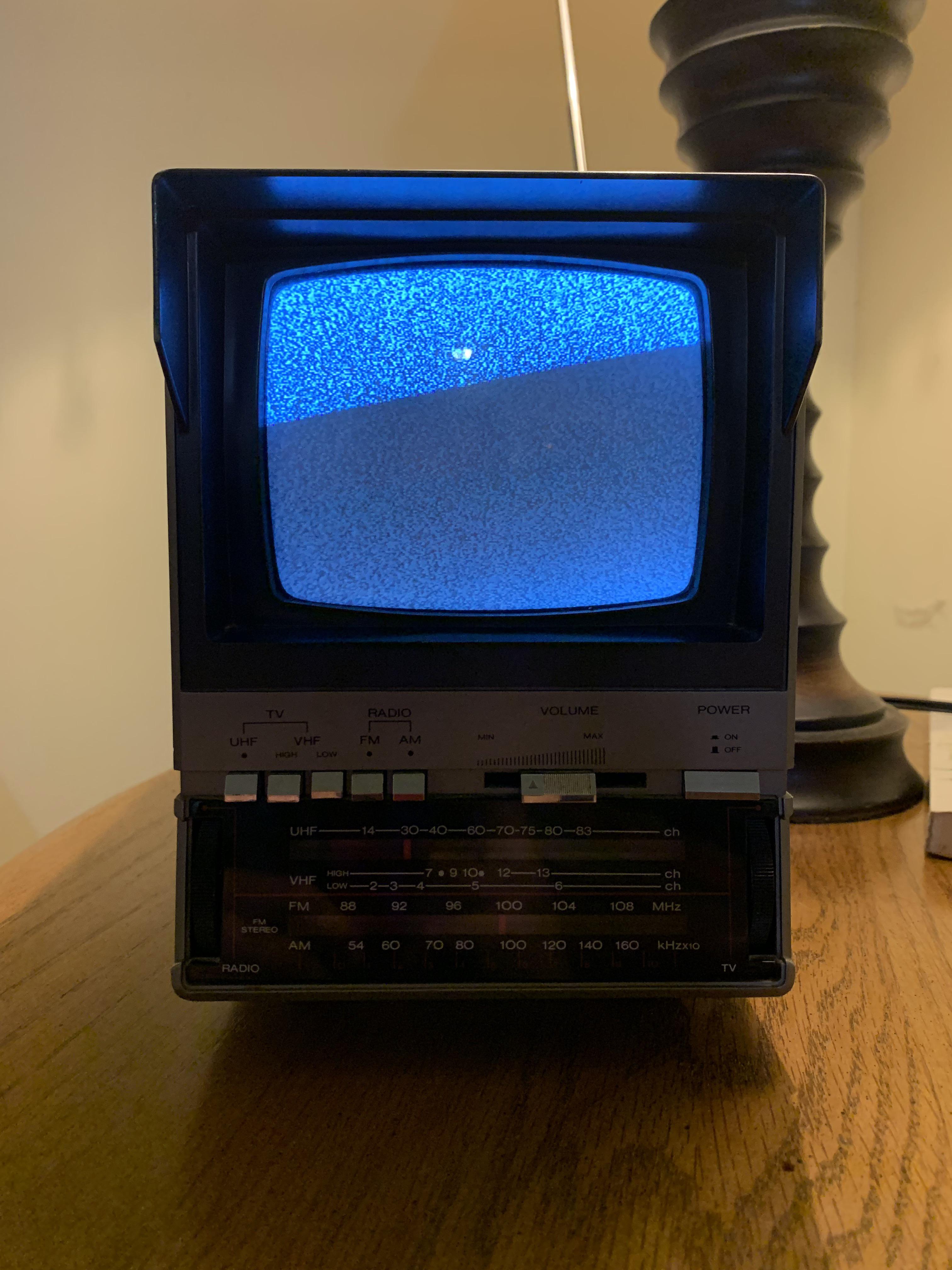 Picked up this 5” Black and White TV at an antique store r/crt