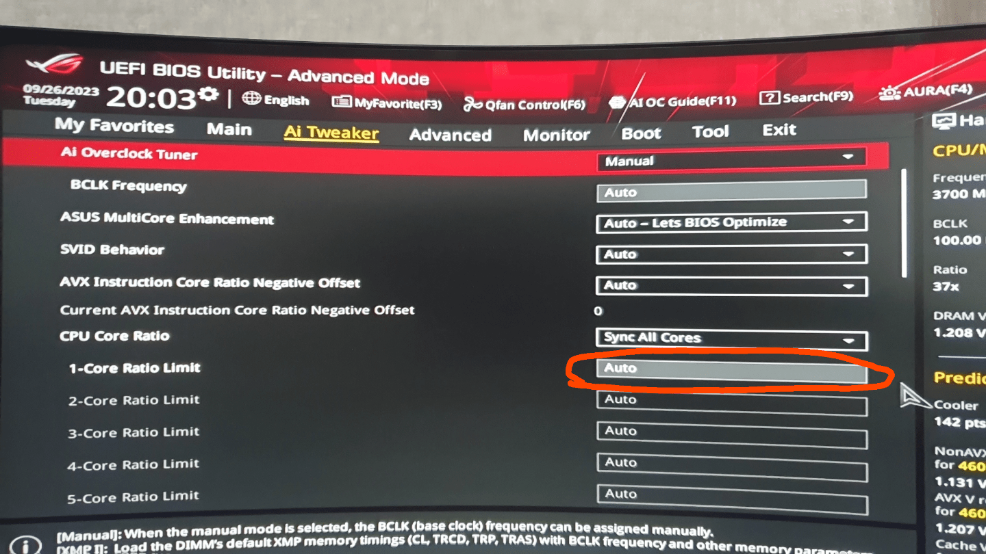 Core ratio limit is locked to auto : r/overclocking