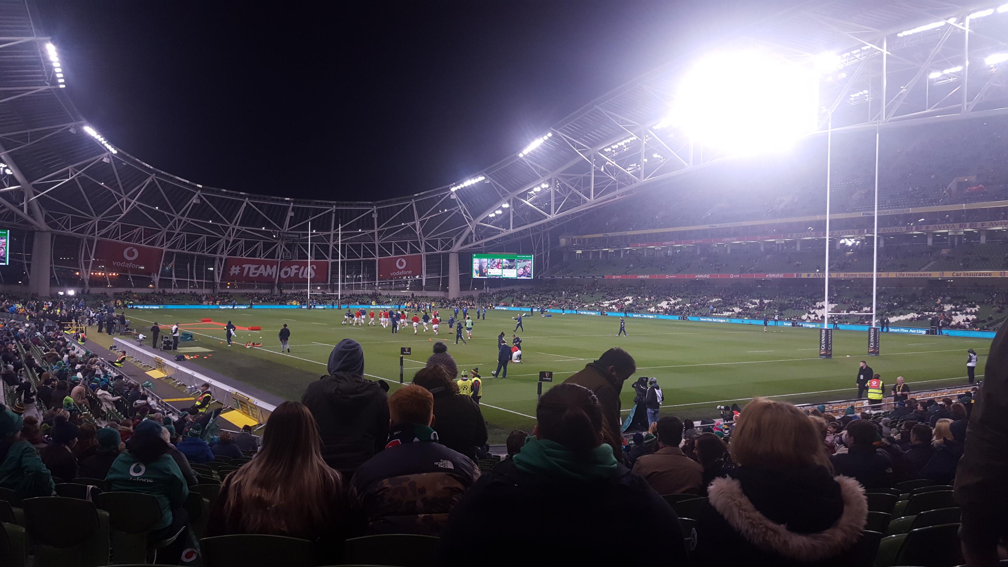 View of the Ireland v USA match last night in Dublin. r/rugbyunion