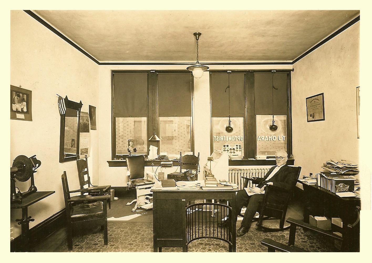 GreatGreat Grandfather in his optometrist office, late 1920's in
