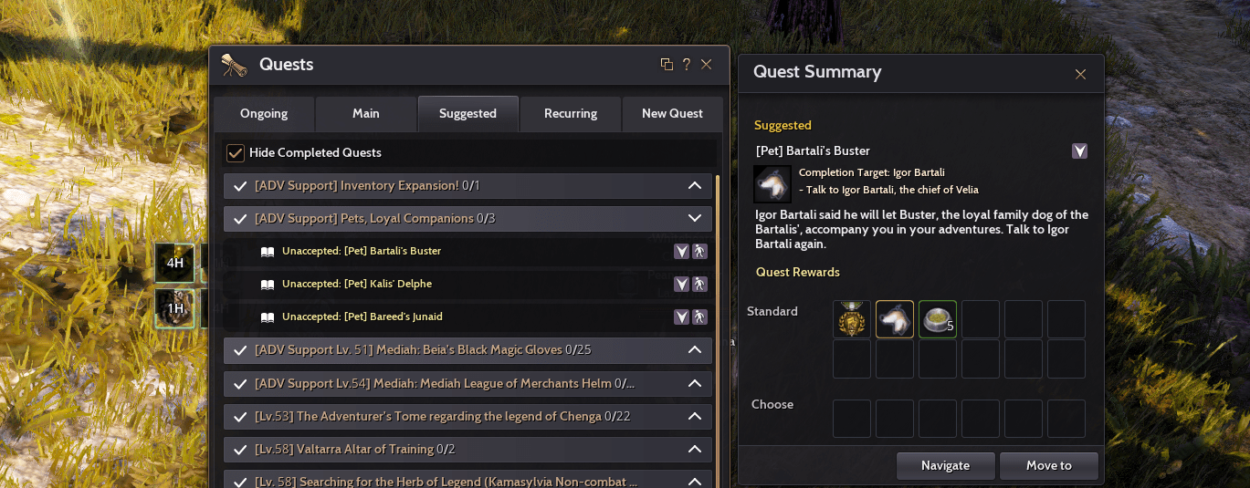 3 Free Pets Quests added to SEA server, Might be available for NA/EU