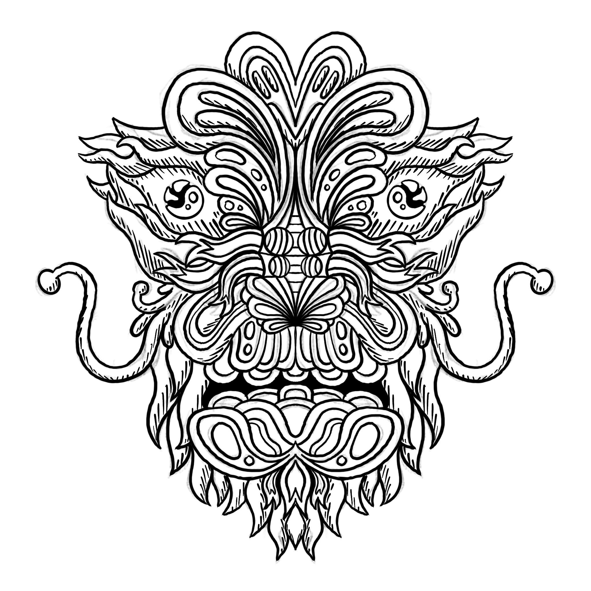 Japanese Dragon head, I think r/drawing