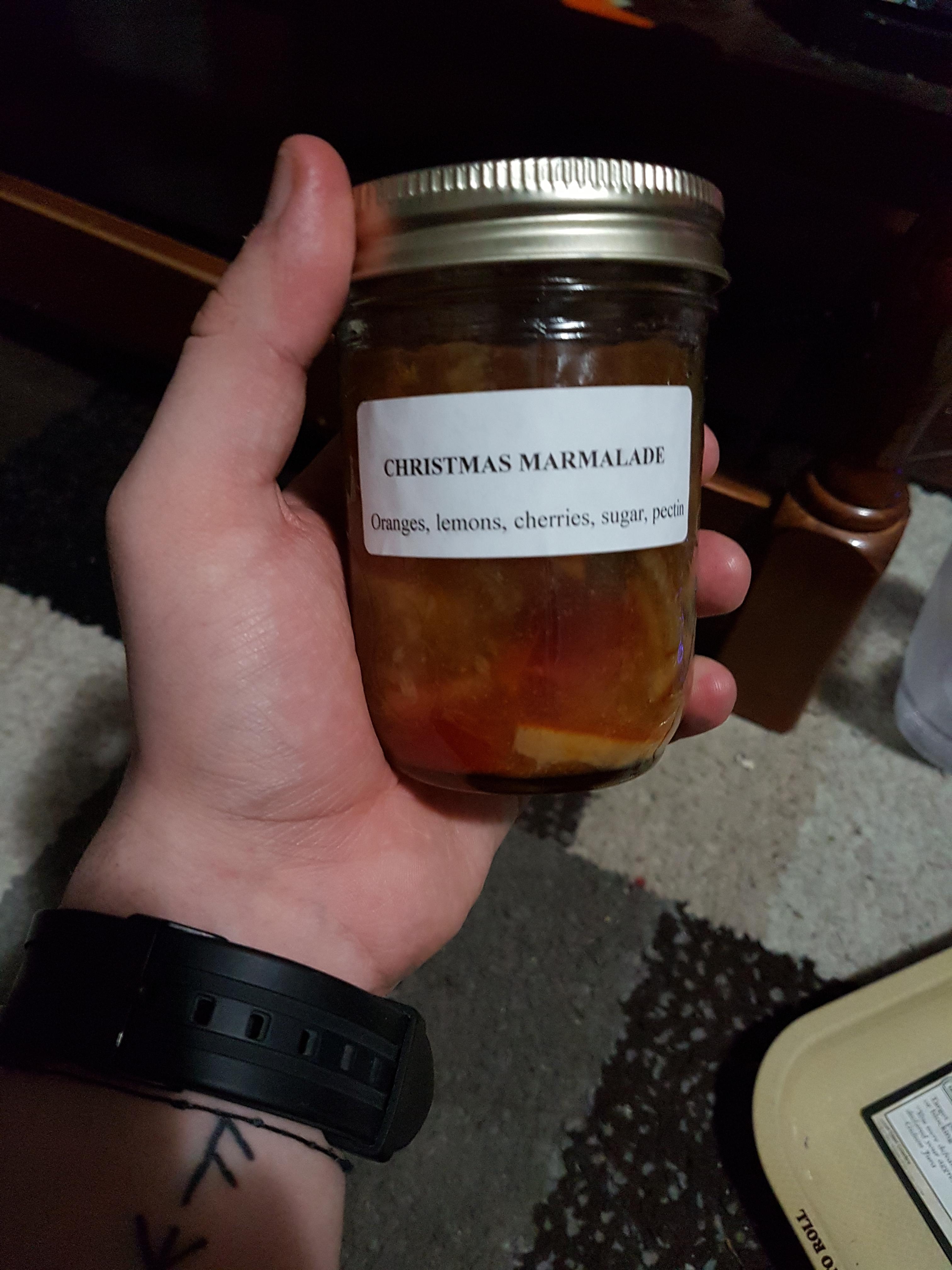 So my grandma got me marmalade for Christmas.... Just cause. r/funny