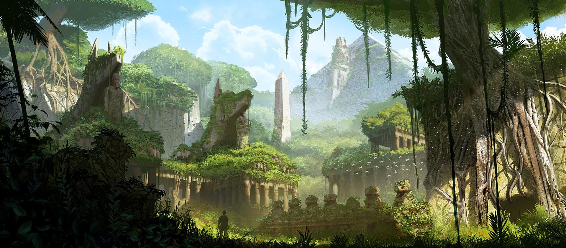 Egyptian Ruins & Jungle by Matthew Harris. r/ImaginaryLandscapes