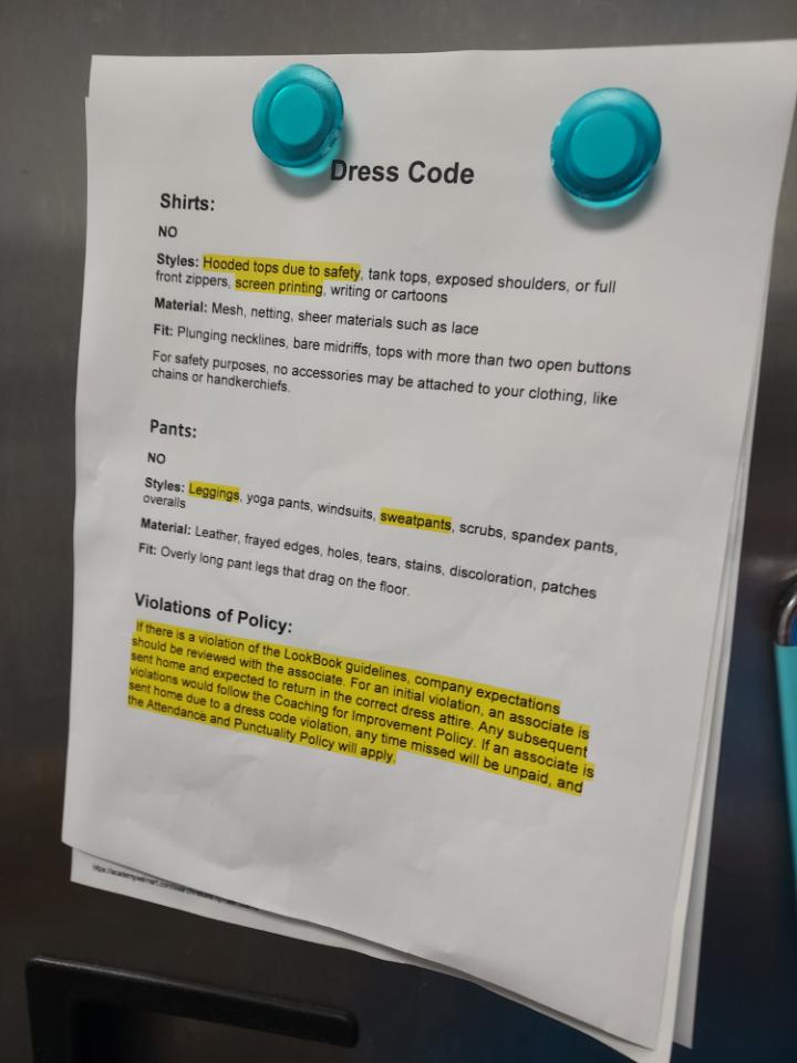 dress code. for those that haven't been able to find dress code here u