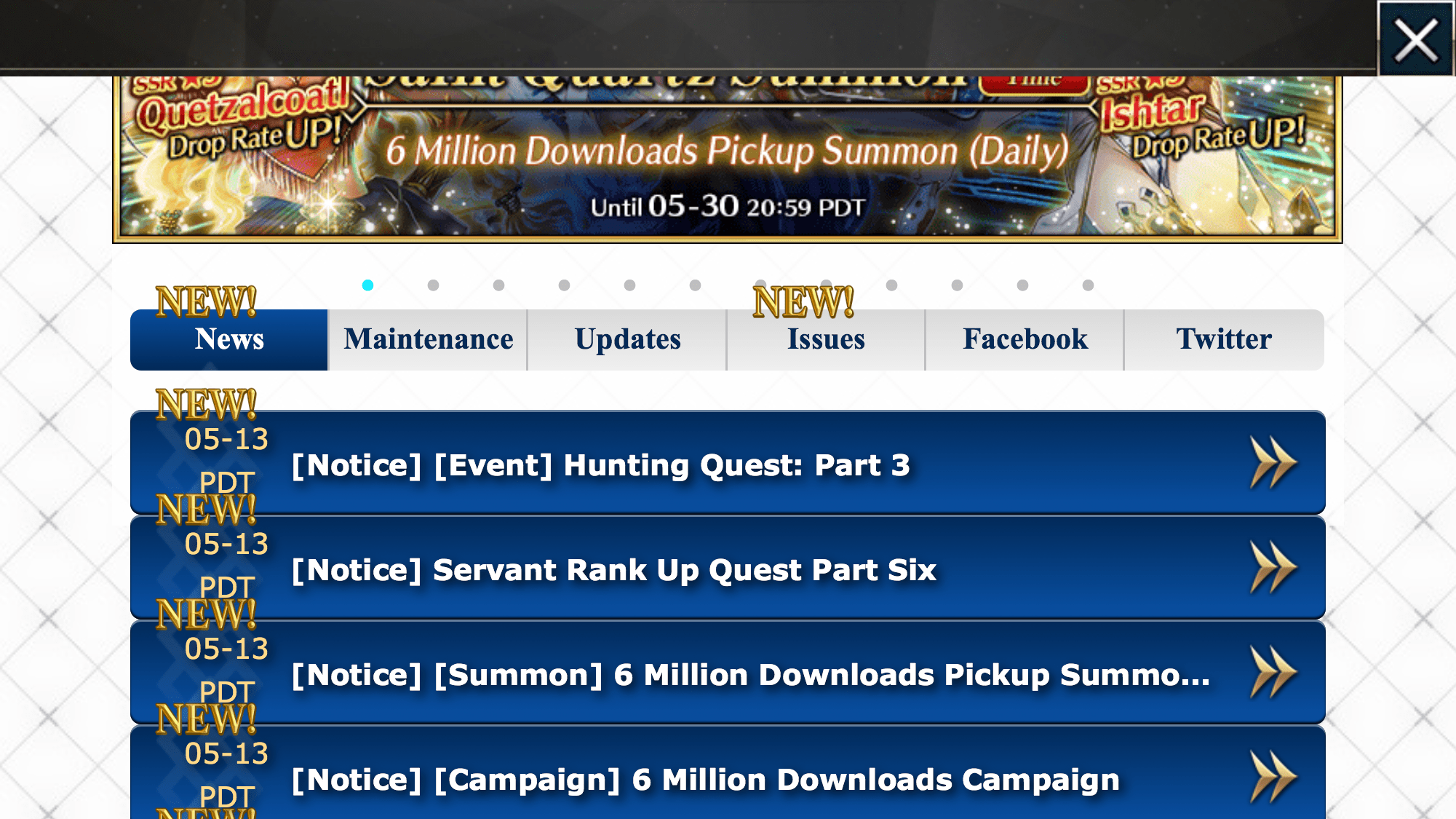 6 mil downloads+ hunting quests 3+ rank up quest 6 announced grandorder