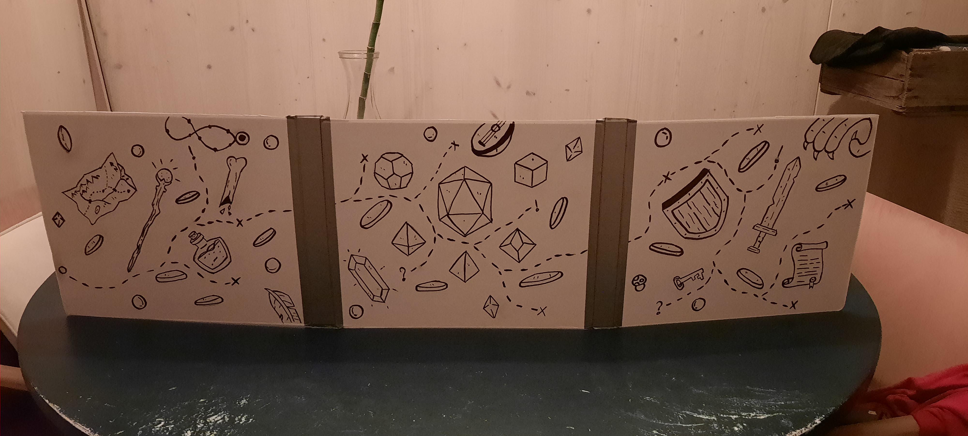 Made myself a DM screen from old binders. r/DungeonMasters
