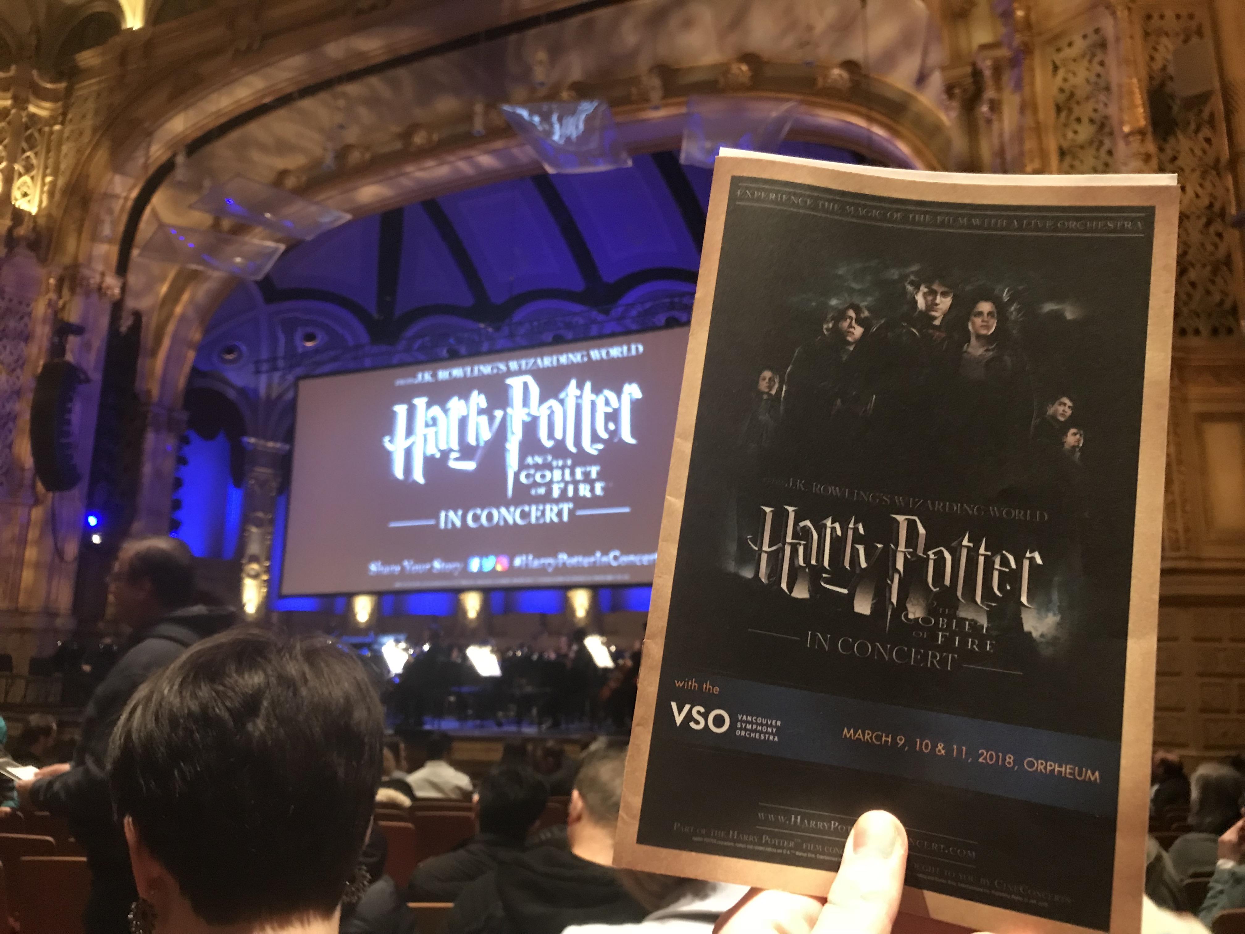 Saw Harry Potter and the Goblet of Fire in concert at the Vancouver