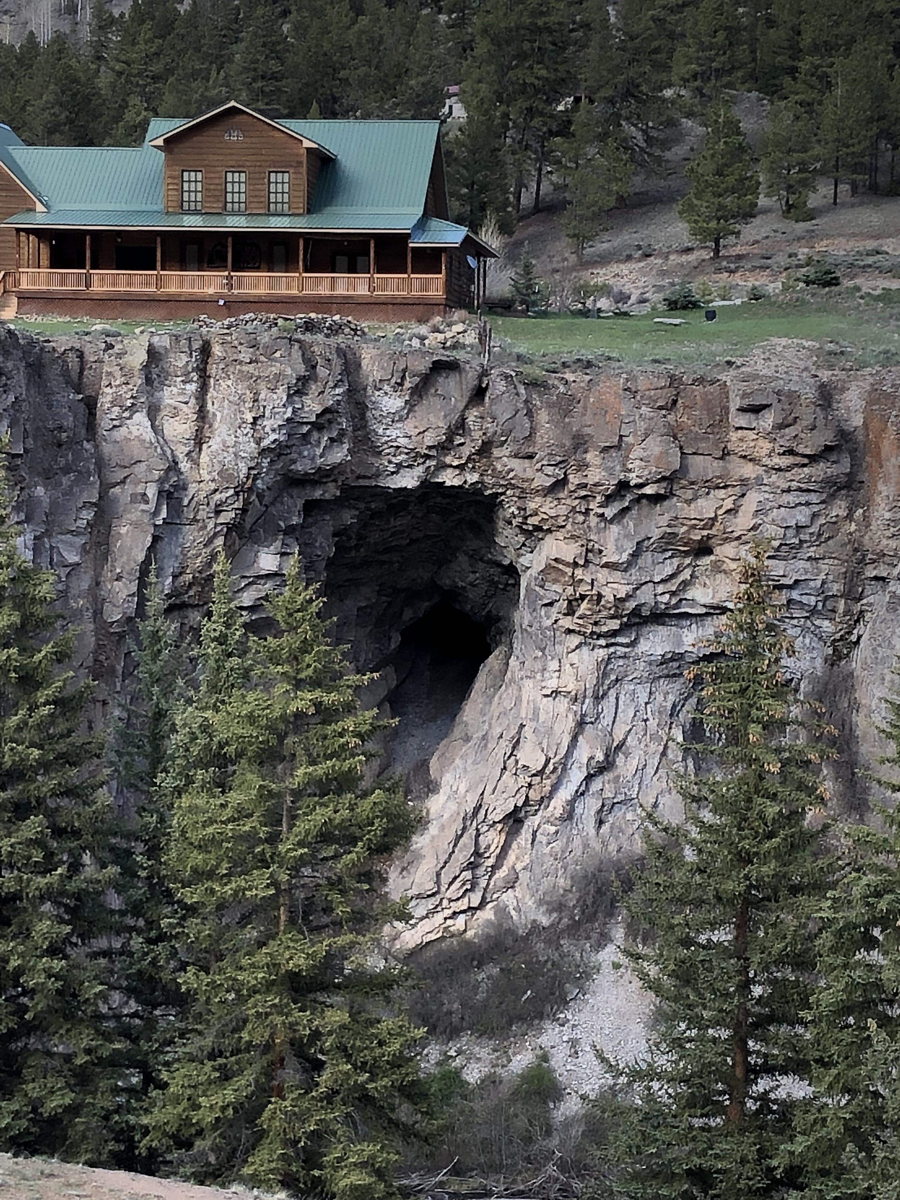 A cave below a house and above a river in Lake City, Colorado r
