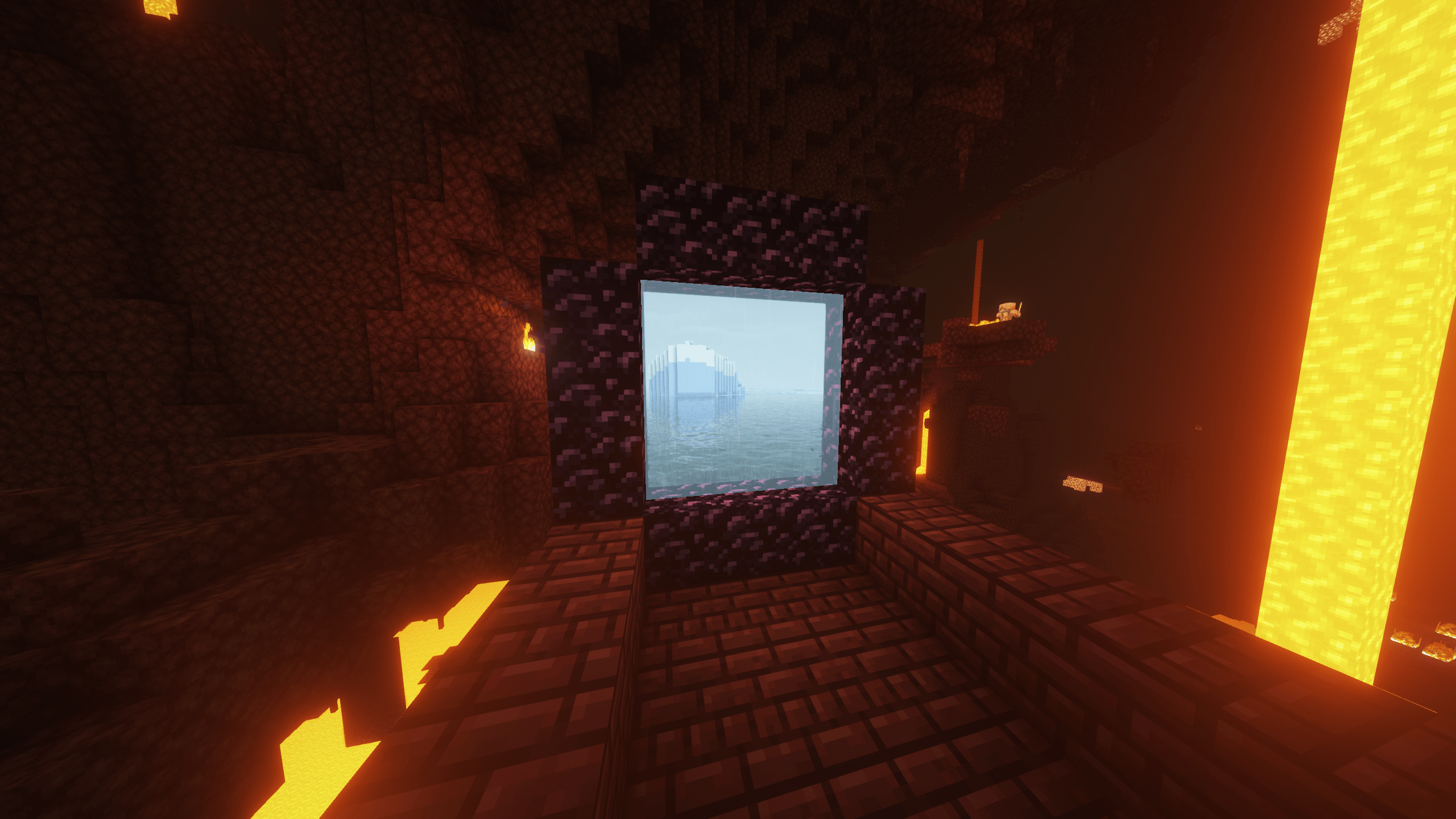 (1.15.2) Immersive Portals + BSL Shaders = wow, just wow. feedthebeast