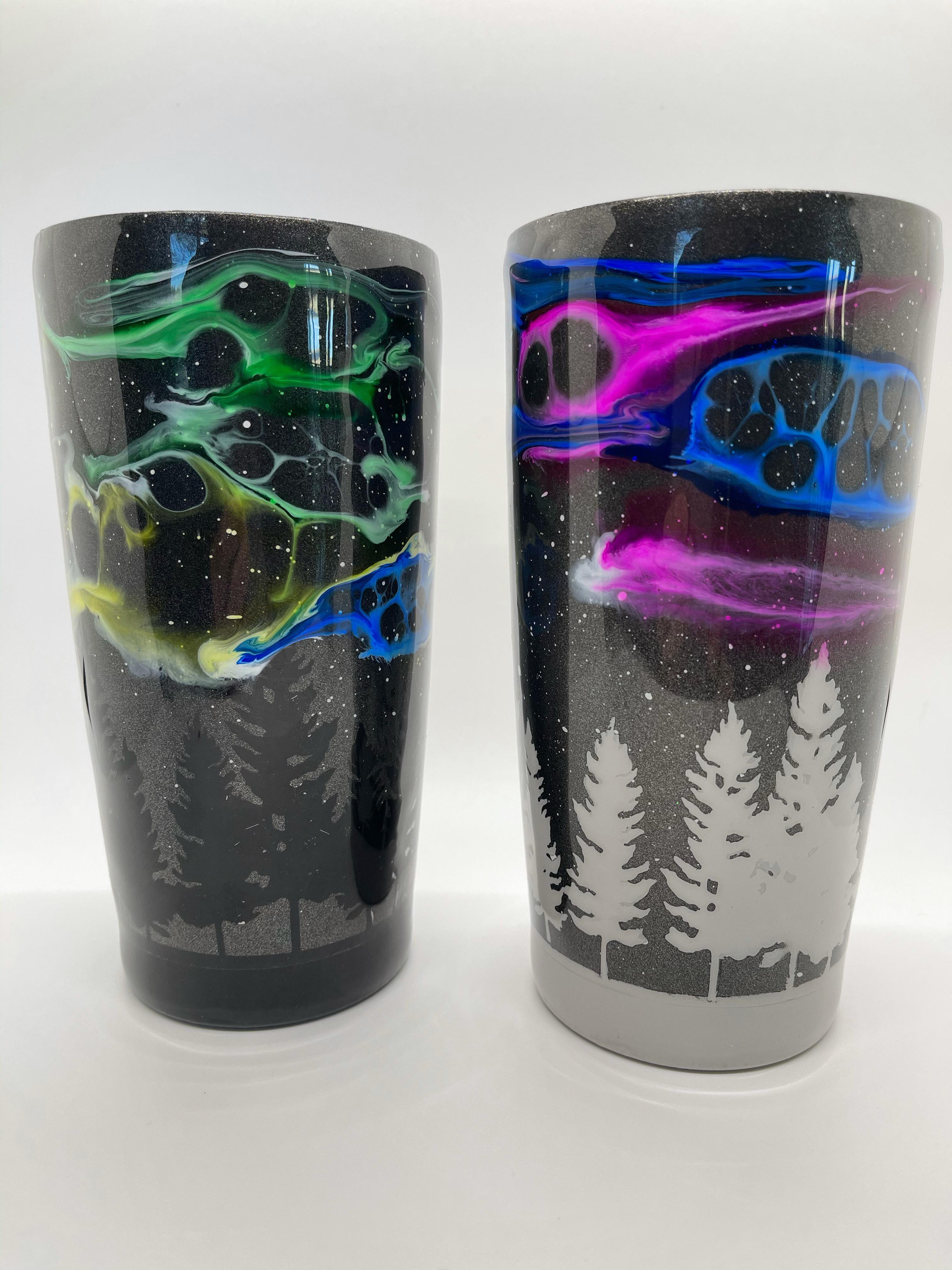 First attempt at northern lights tumblers. Still learning how to use