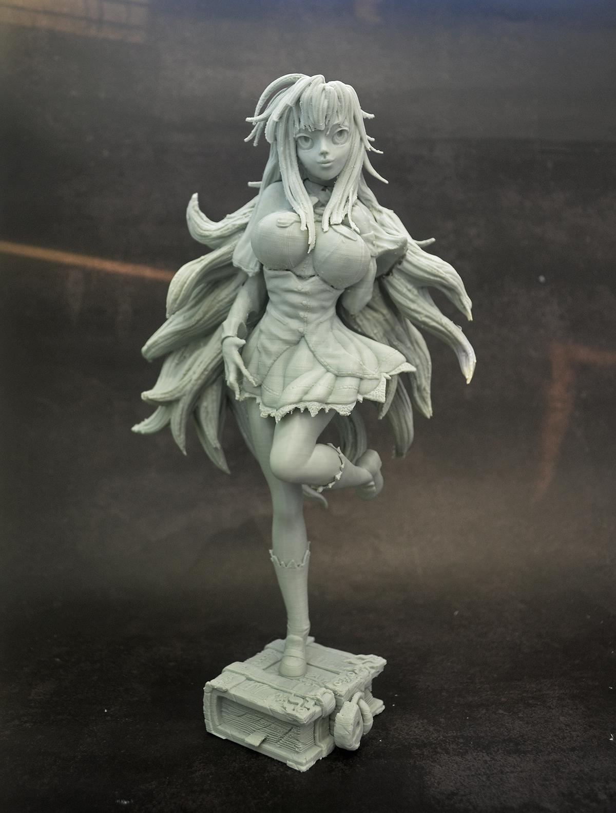 Anime girl, FDM Pla, 0.1 layer height, 3d printer JennyPrinter