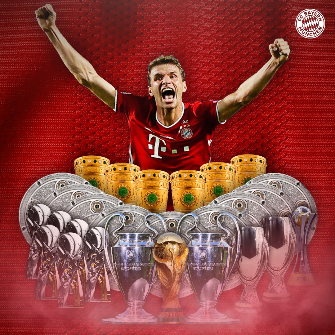Müller's 27th trophy makes him the most decorated German player of all