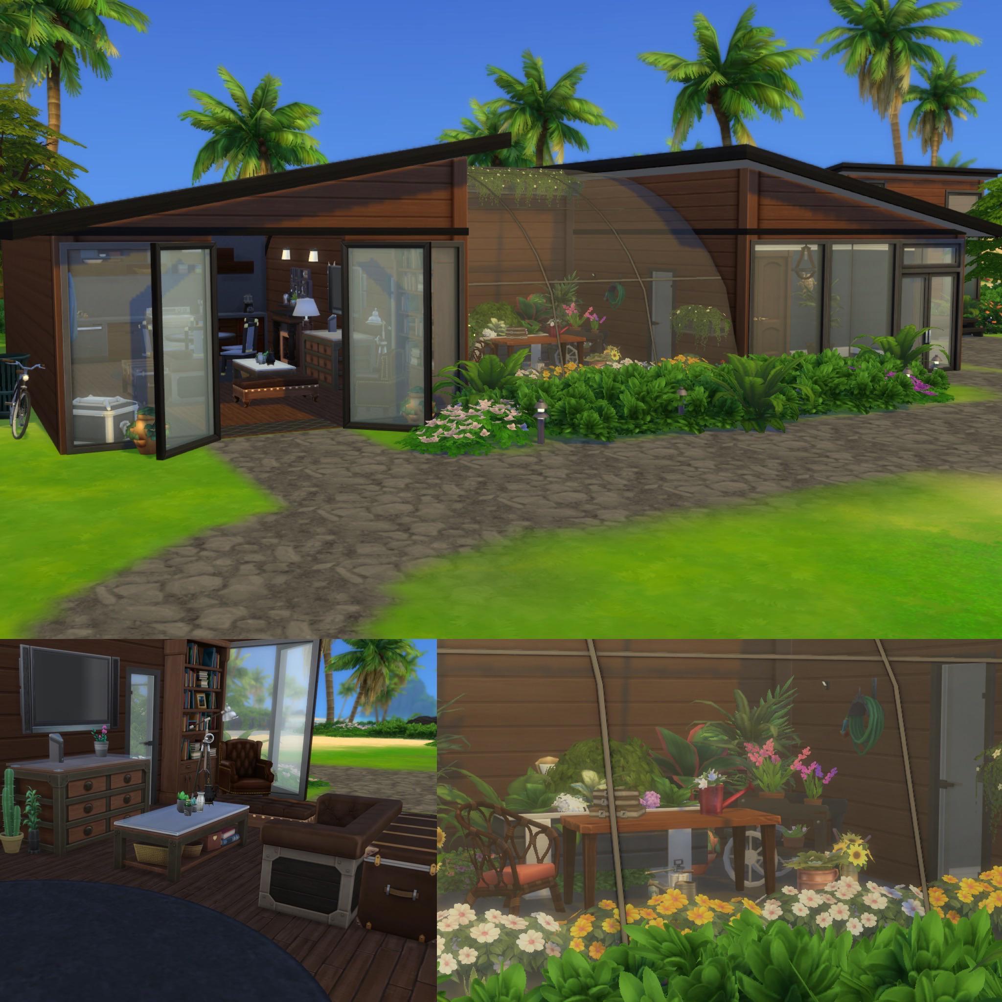 So I made a glass walkway for my Sims to move between the two sides of