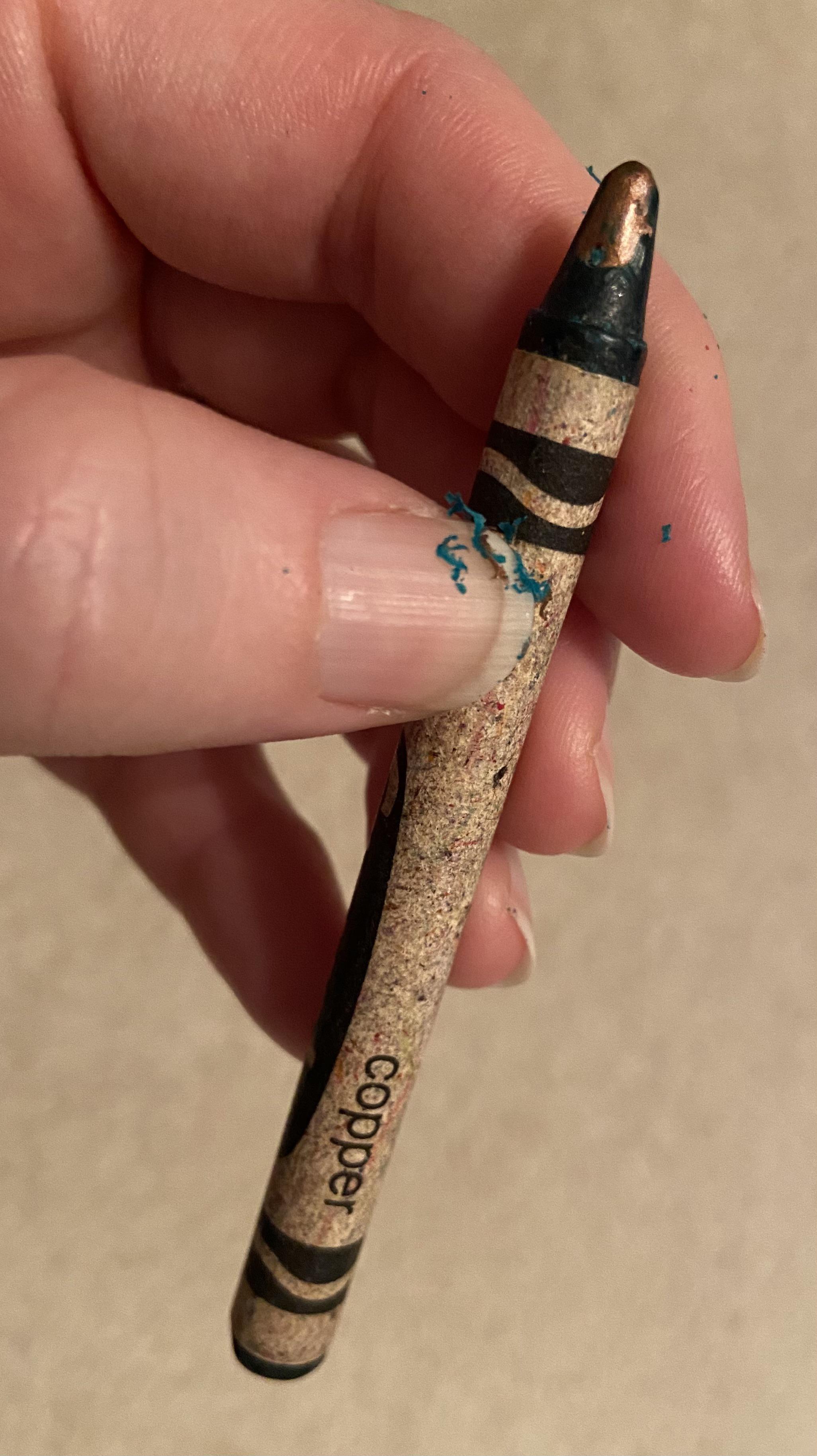 This old copper crayon turned green r/mildlyinteresting