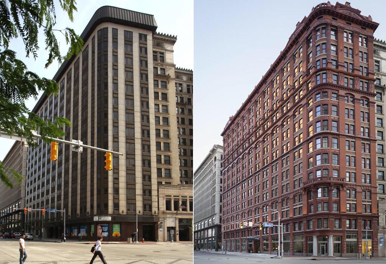 Schofield Building, Cleveland, USA. Built in 1902, facade panelled over