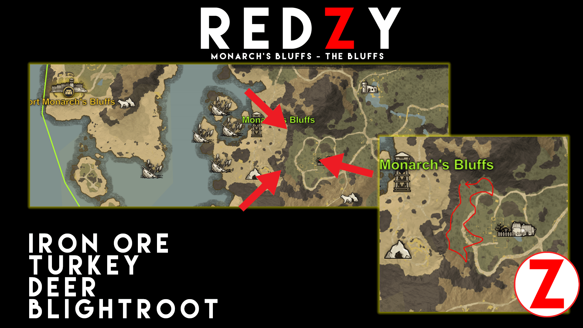 Monarch's Bluffs Farm Spot Iron Ore, Turkey, Deer & Blightroot